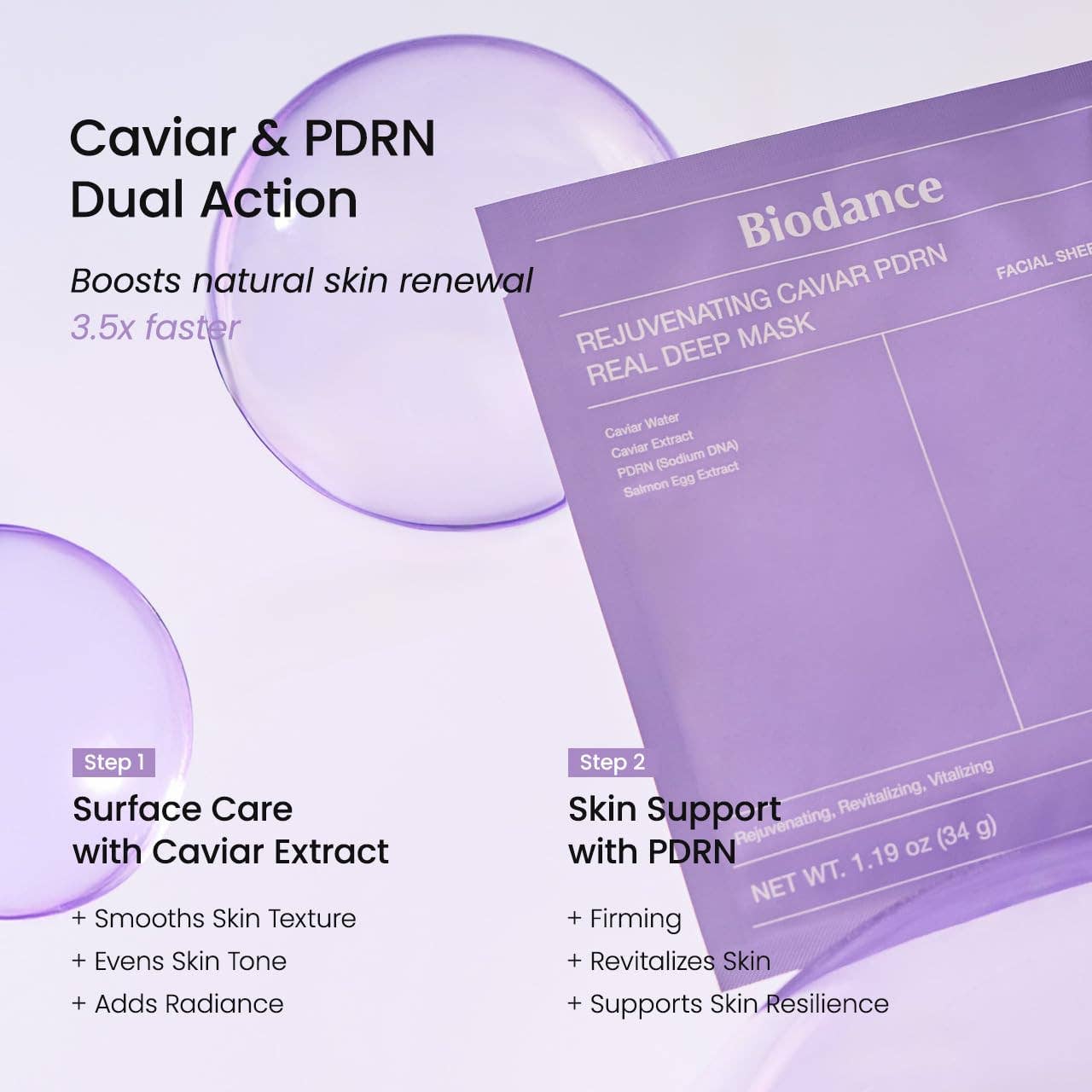 BIODANCE Rejuvenating Caviar PDRN Real Deep Mask by Biodance