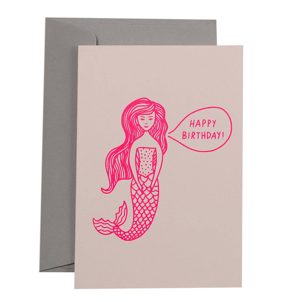 BIRTHDAY WISHES - various colours: Neon pink on blush card by Me & Amber