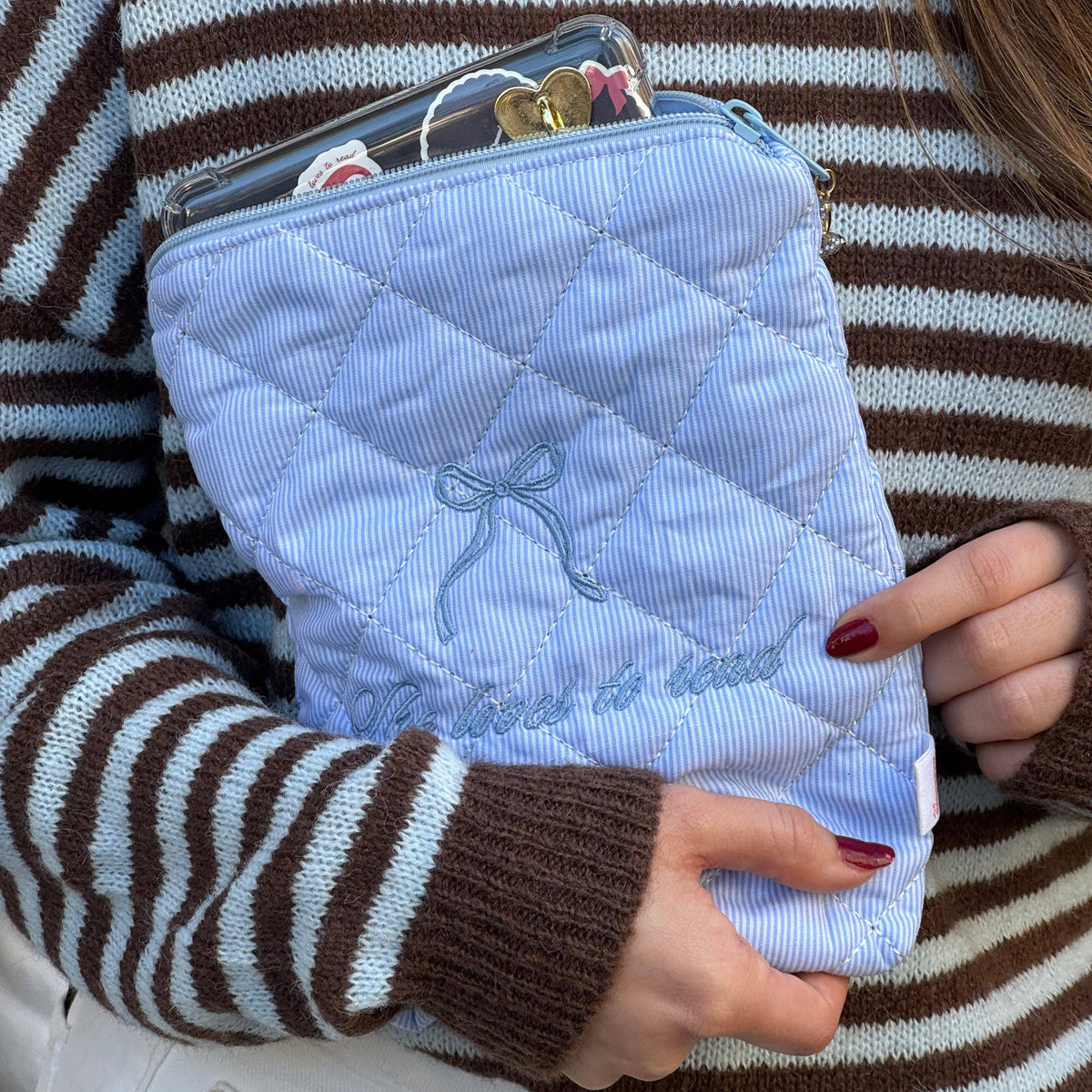 Blue Kindle Sleeve by Bookmarked by Frya