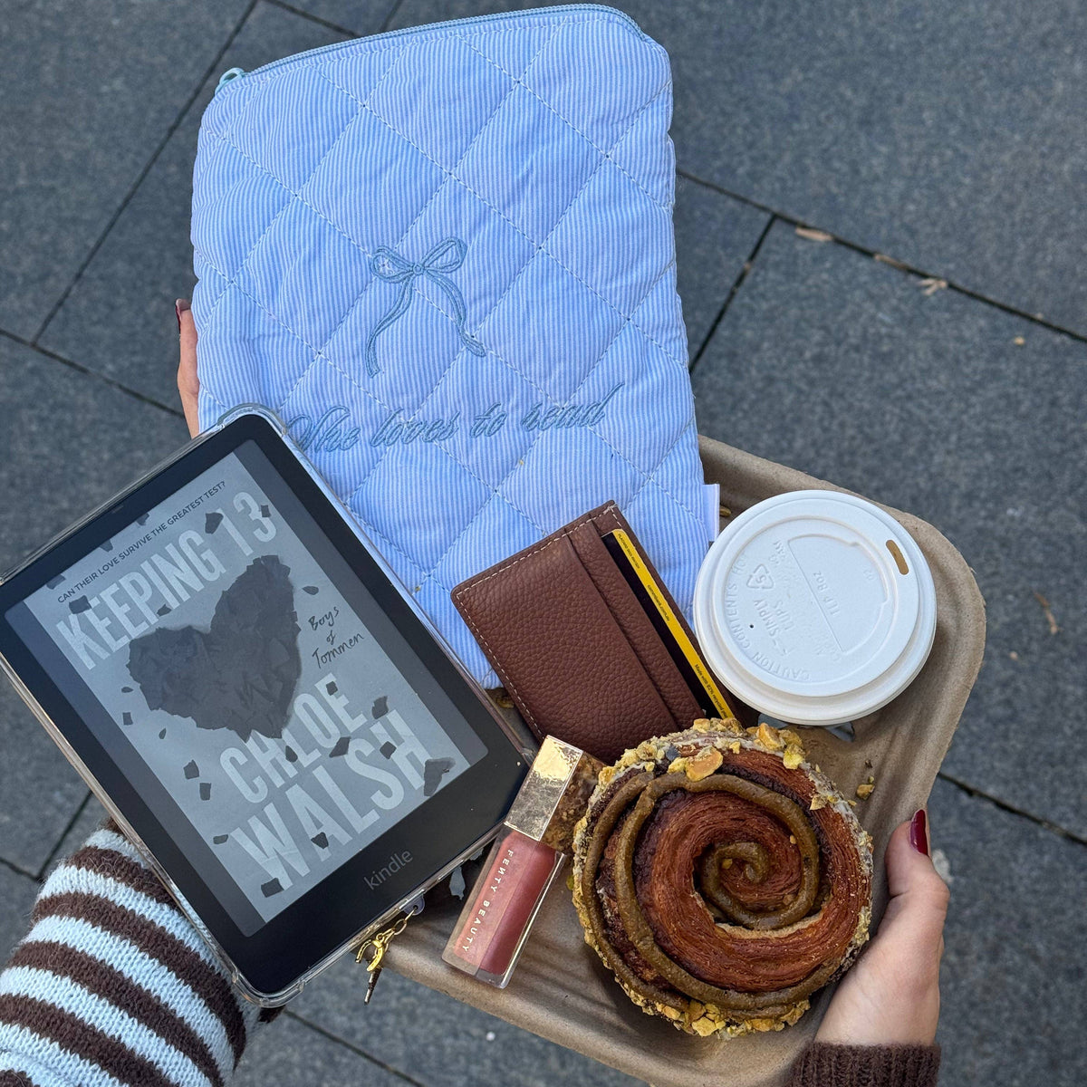 Blue Kindle Sleeve by Bookmarked by Frya