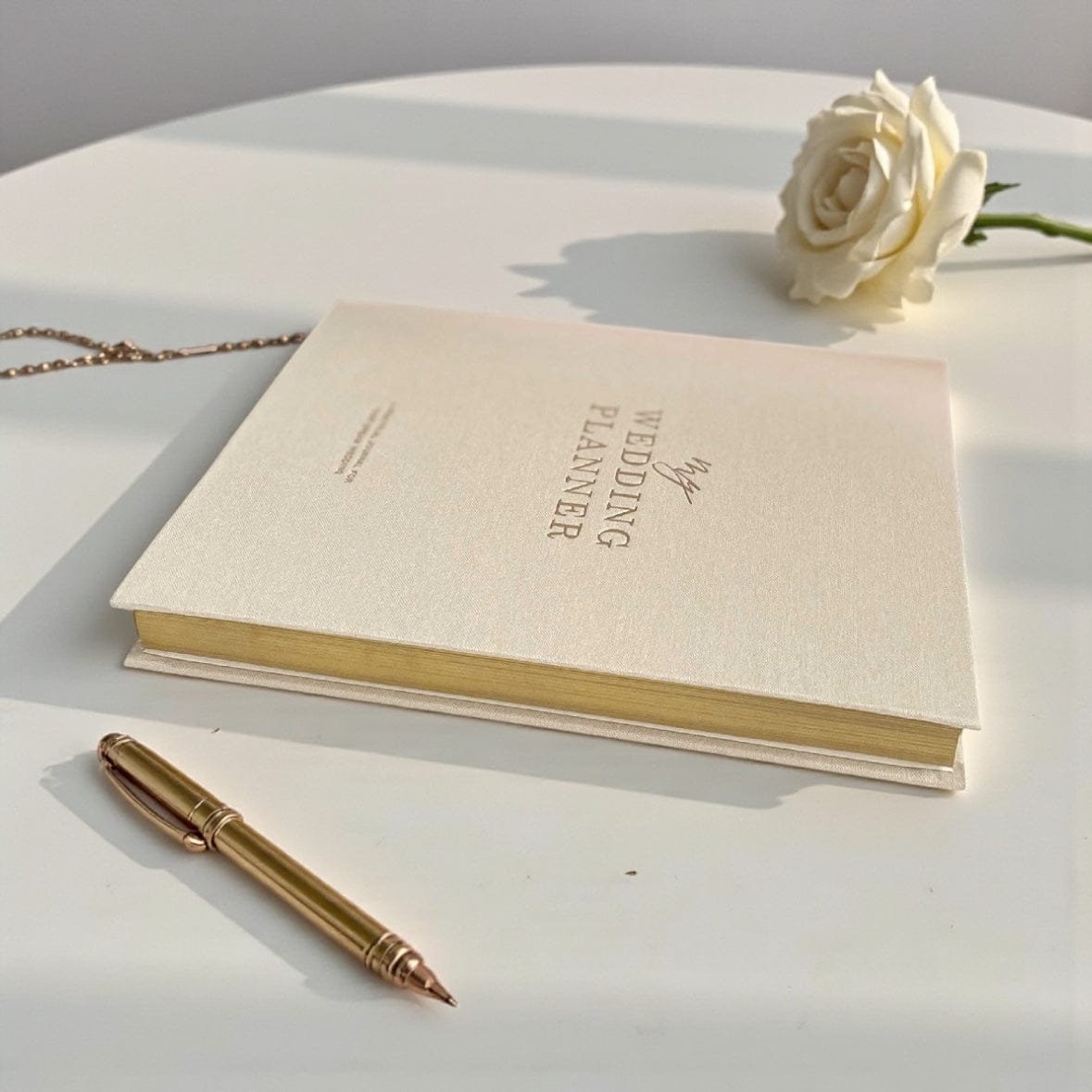 Blush & Gold Ivory Cloth Wedding Planner - Gold Foil & Gilt Edges by Blush And Gold