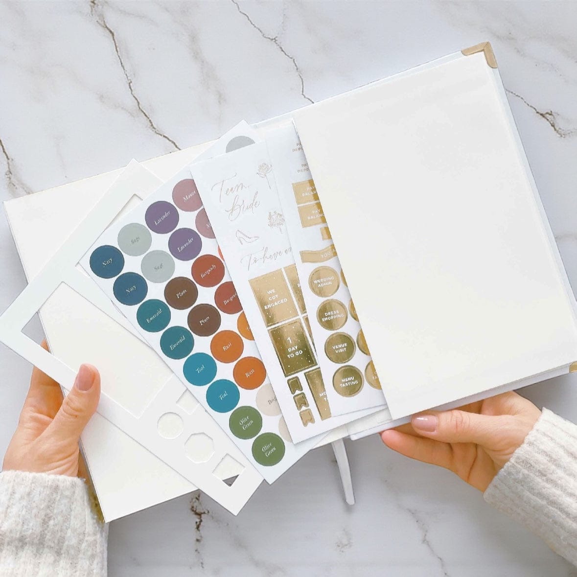 Blush & Gold Ivory Cloth Wedding Planner - Gold Foil & Gilt Edges by Blush And Gold