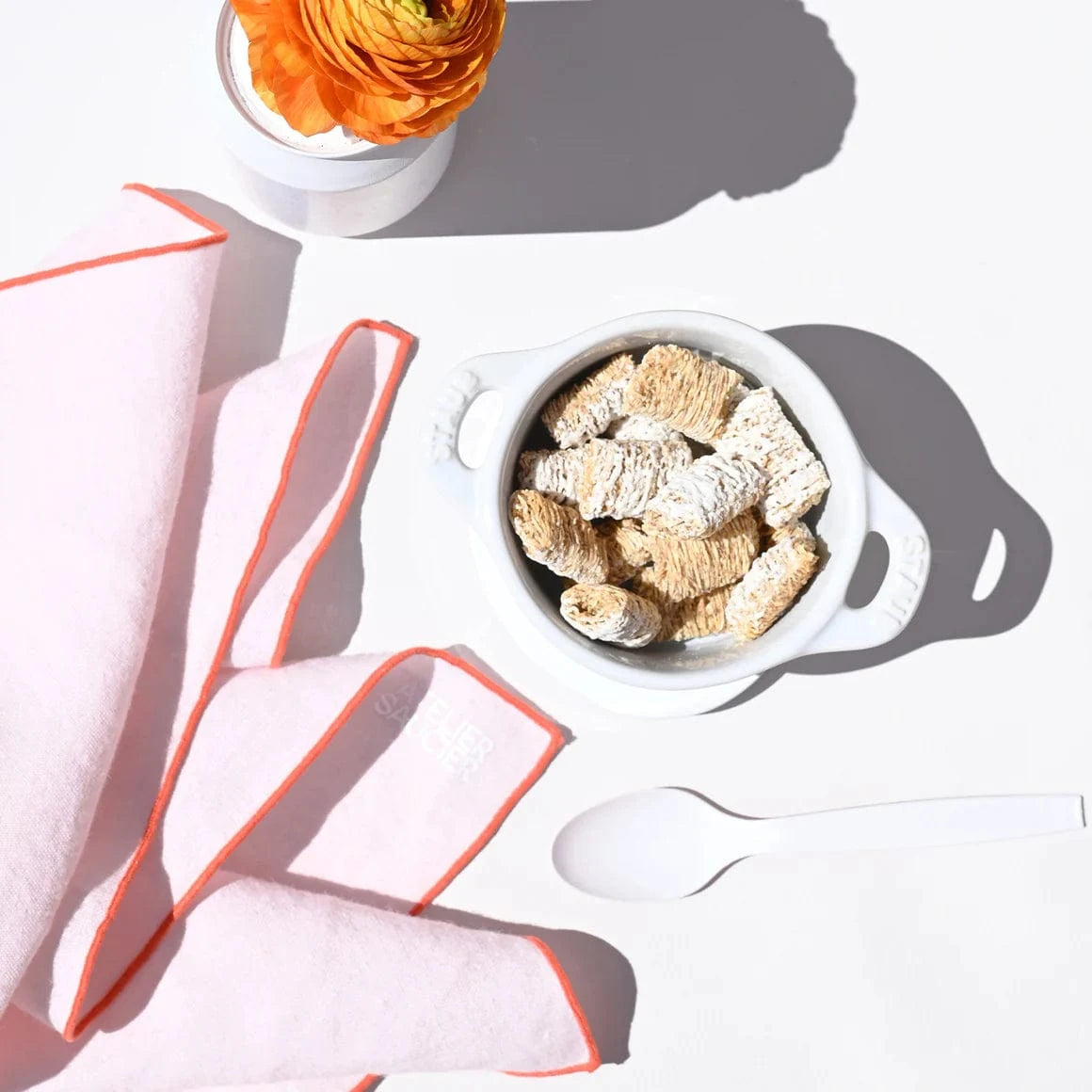 Blush Linen Orange Napkin Set by ATELIER SAUCIER