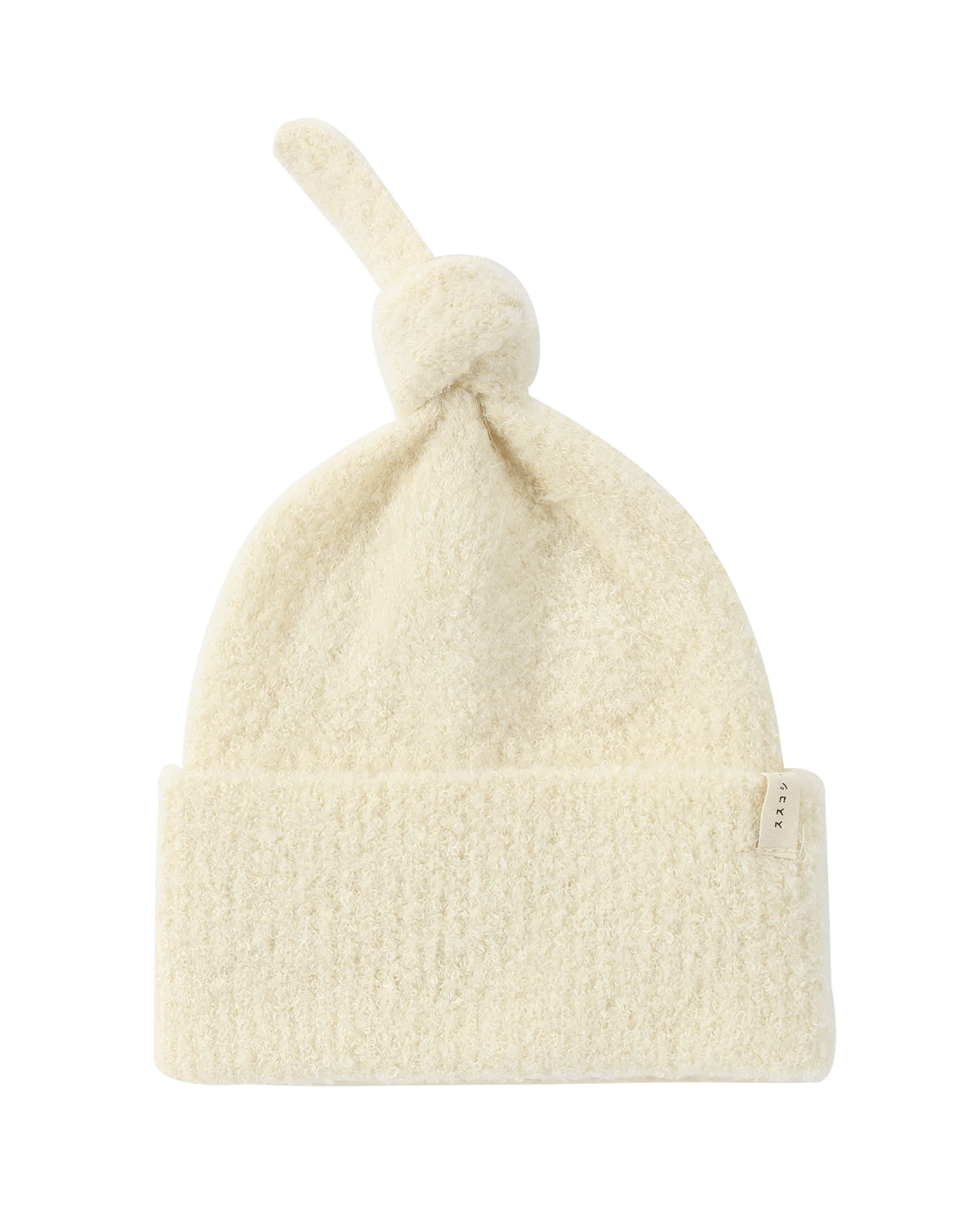 Boucle Baby Knotted Hat in Milk by Susukoshi