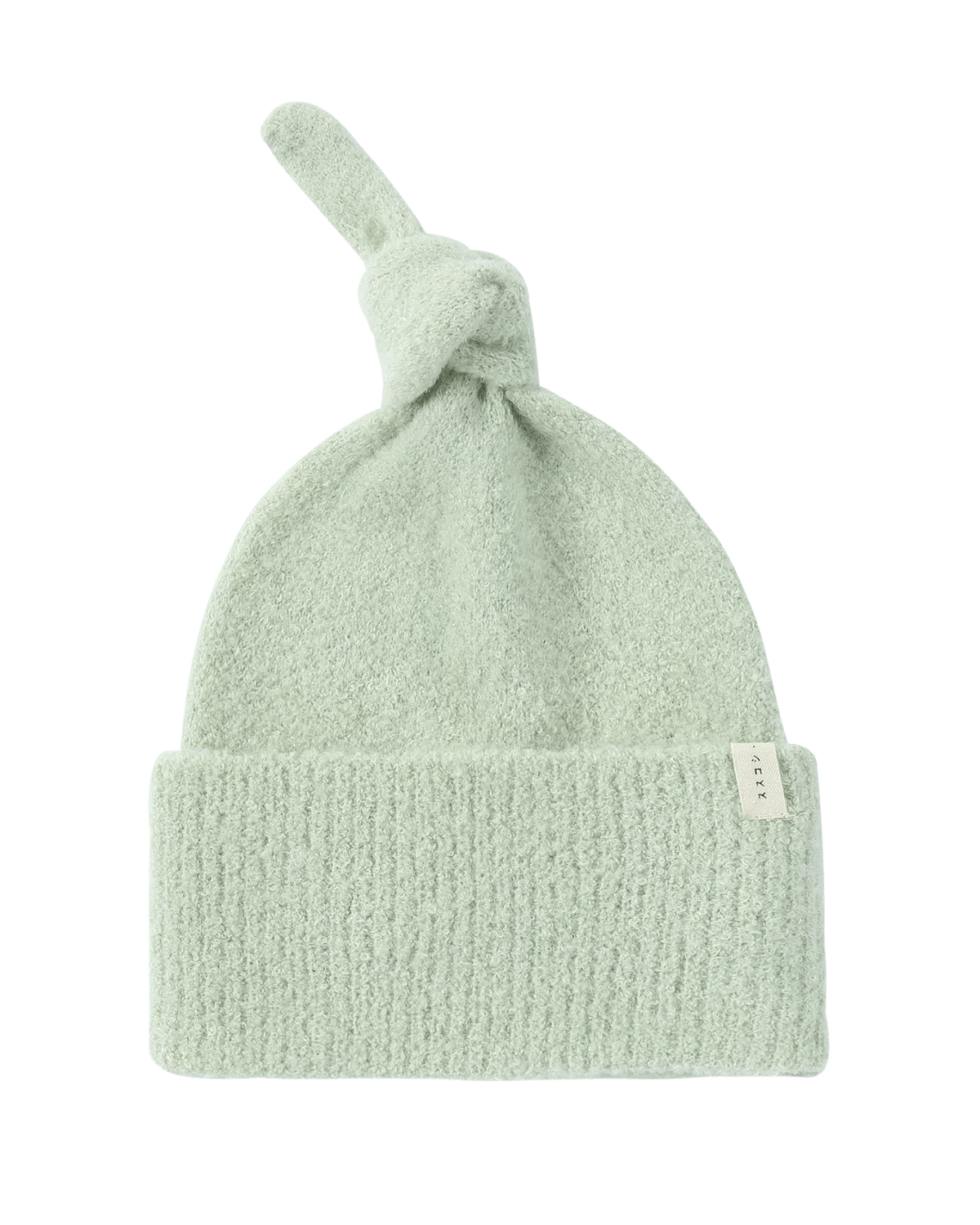 Boucle Baby Knotted Hat in Sage by Susukoshi