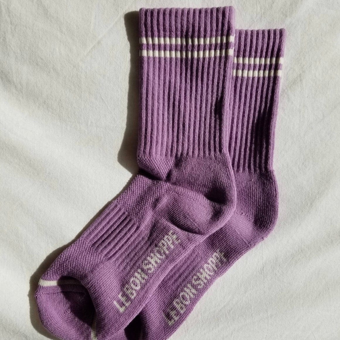 Boyfriend Socks - 4 colours Grape by Le Bon Shoppe