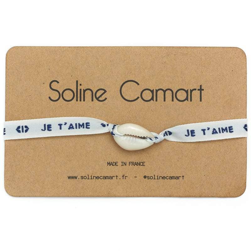 Bracelet: Je T'aime with Natural Shell: Blue by Soline Camart