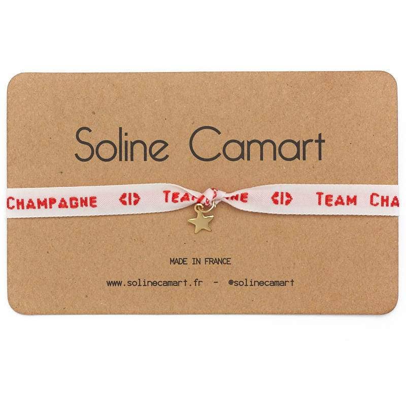Bracelet : Team Champagne with golden star by Soline Camart