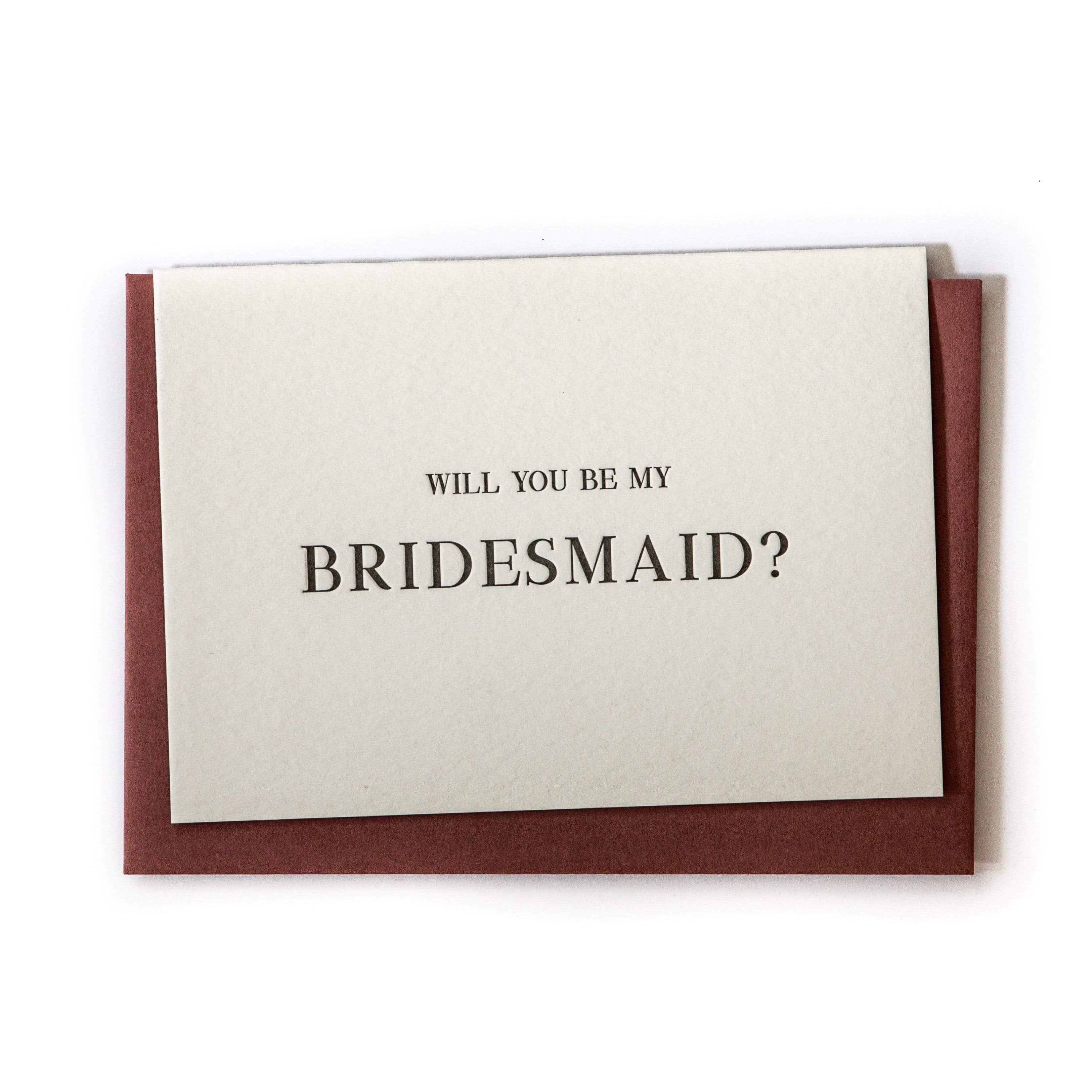 bridal cards Bridesmaid by Clare Bernadette