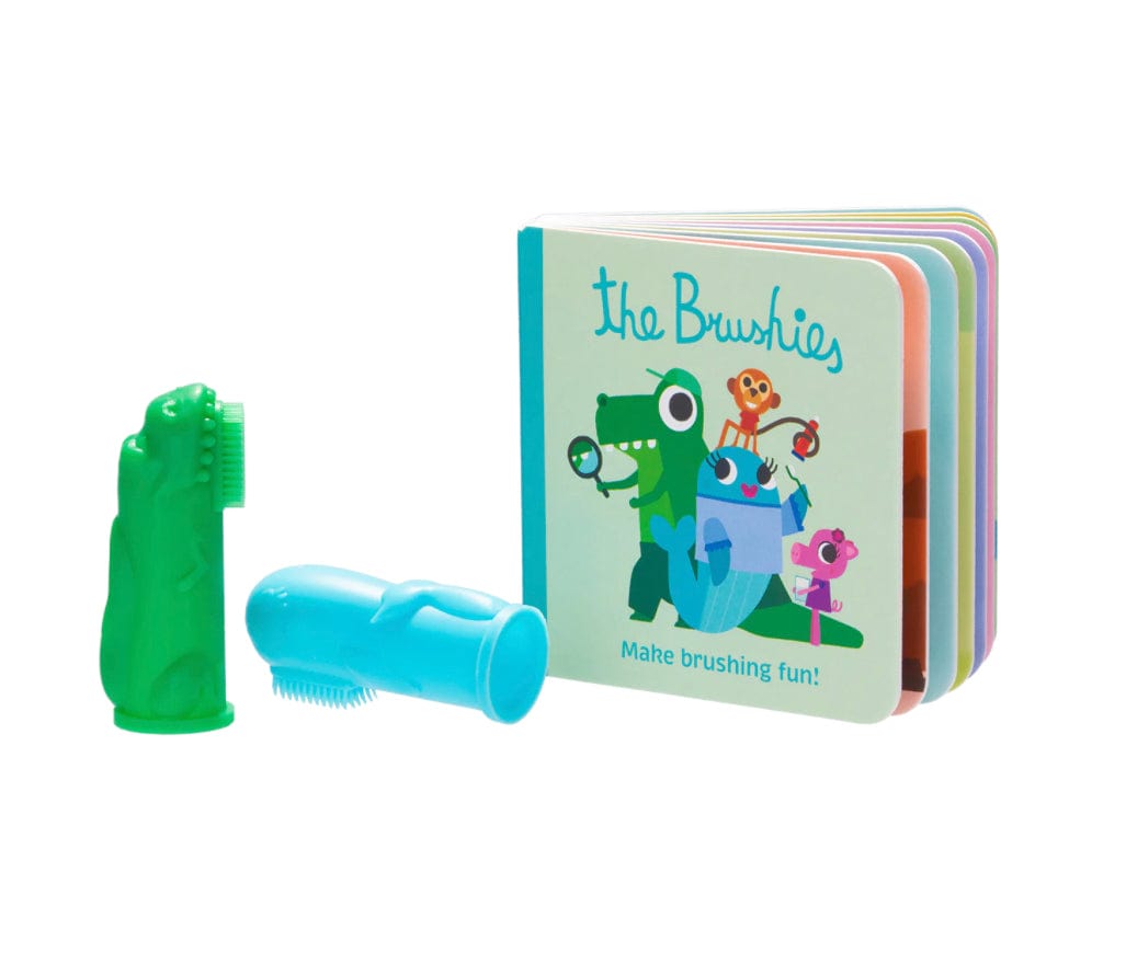 Brushies Travel Pack in 2 colours Chomps and Willa - blue and green by Boutique Brands Australia