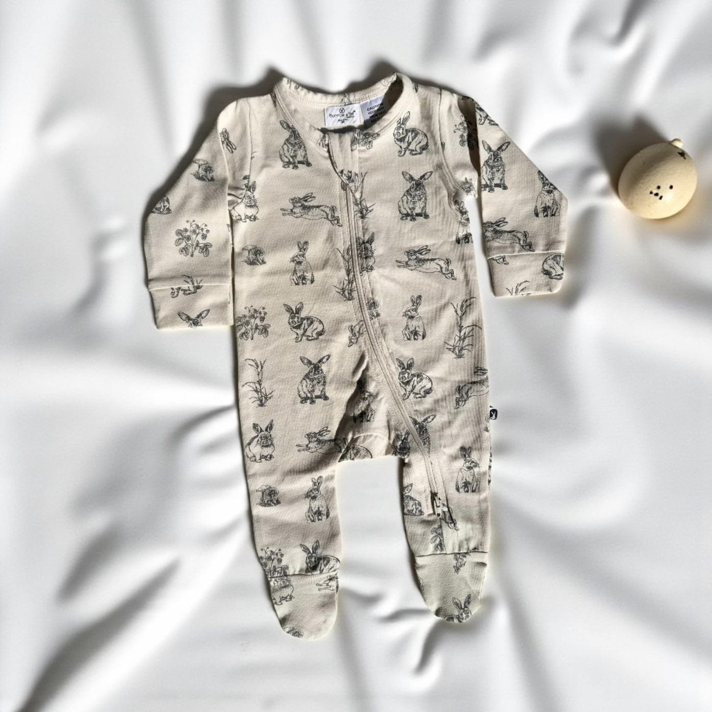 Burrow & Be Essentials Baby Zip Suit: Almond Burrowers 0-3m 0-3M by Burrow & Be Australia