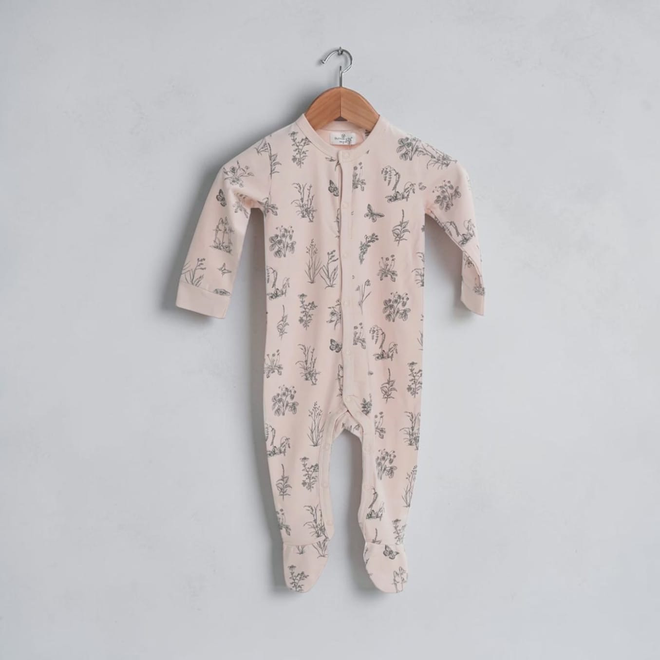 Burrow & Be Essentials Sleep Suit – Blush Meadow, 0–3 Months by Burrow & Be Australia