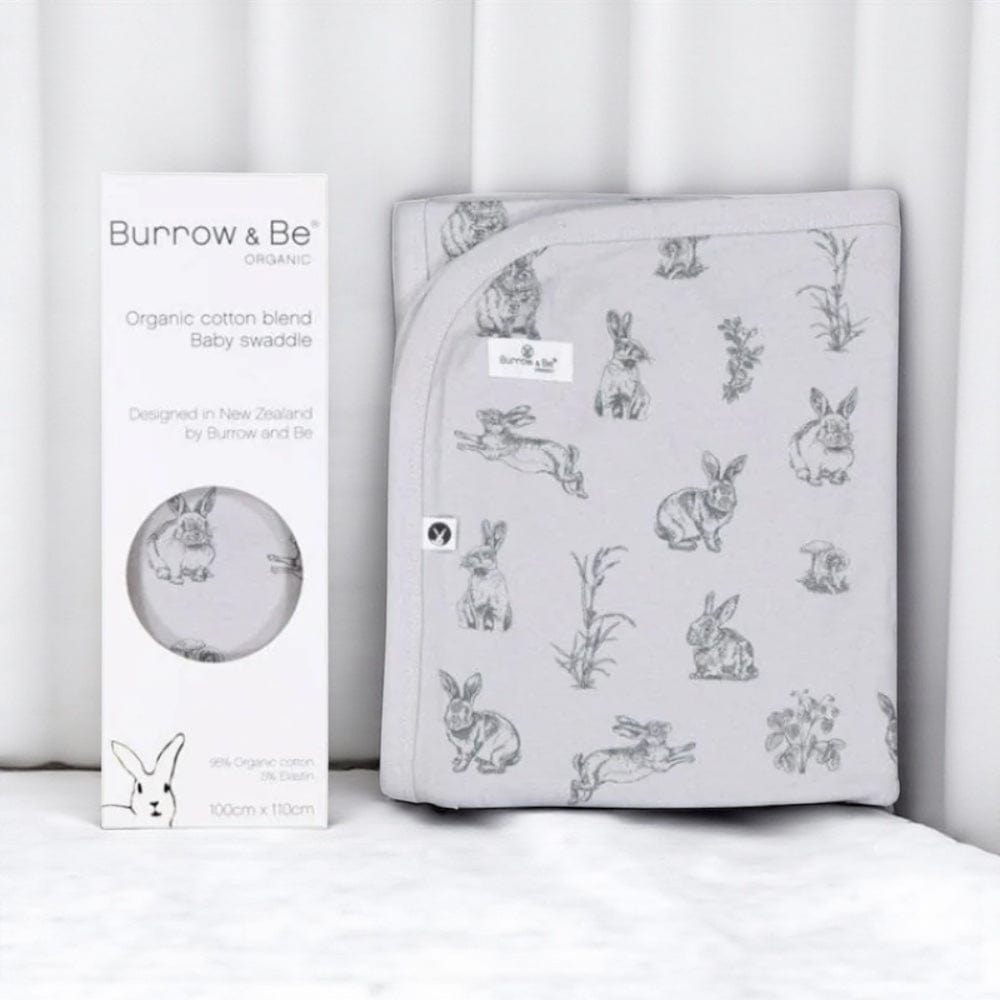 Burrow & Be Stretchy Baby Swaddle - Grey Burrowers by Burrow & Be Australia