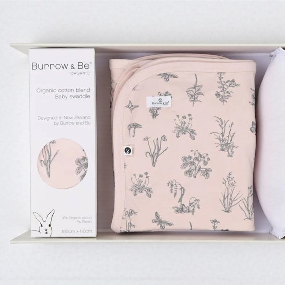 Burrow & Be Stretchy Swaddle - Blush Meadow by Burrow & Be Australia
