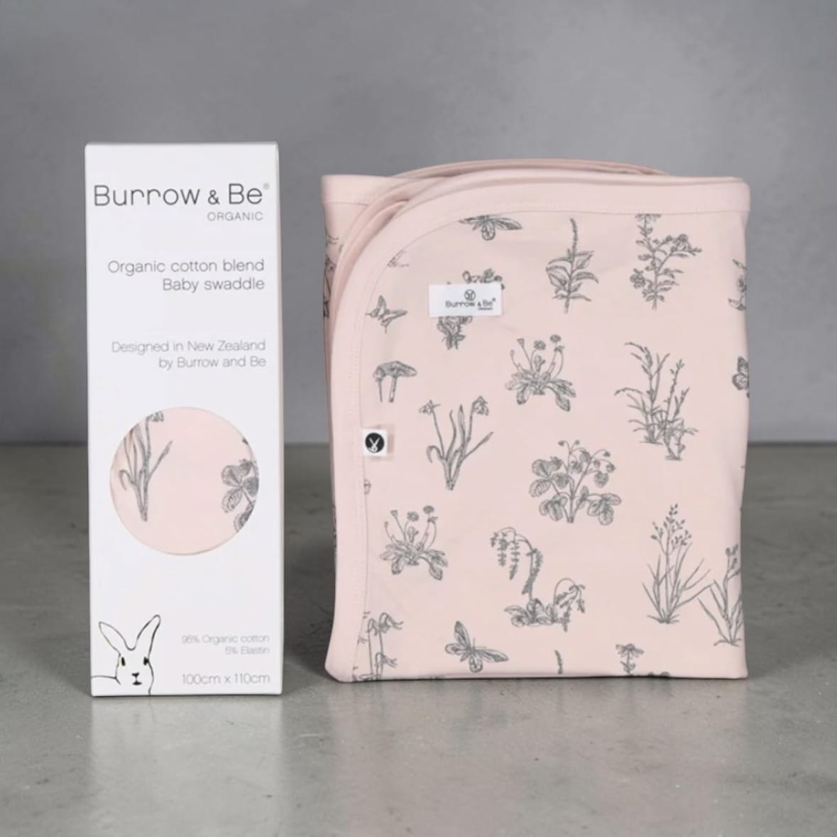 Burrow & Be Stretchy Swaddle – Blush Meadow by Burrow & Be Australia