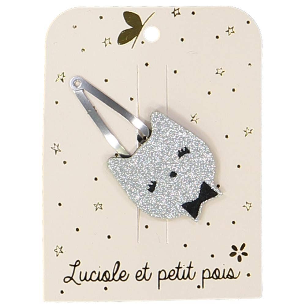 Cat hair clip - silver glitter [-50%] by Luciole et Petit Pois