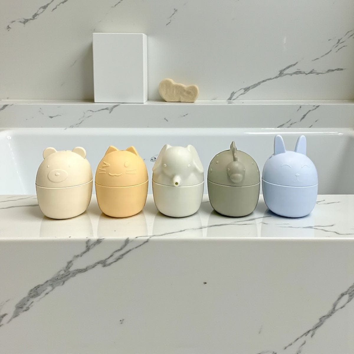 Cherub Baby Silicone Squeeze and Squirt Bath Toys 5pk in Ocean or Dusk Ocean by Cherub Baby