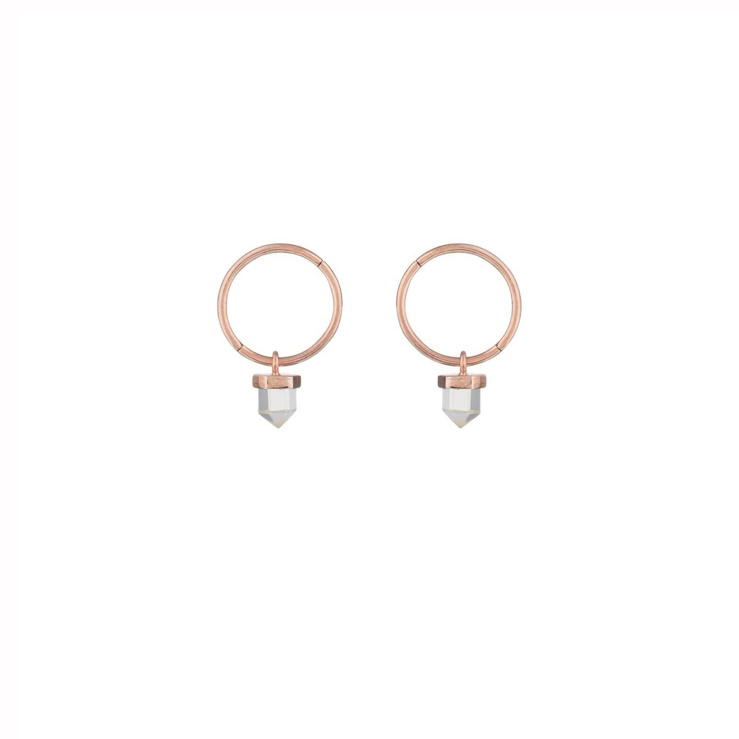 clear quartz sleepers 24K Rose Gold Plated by Krystle Knight