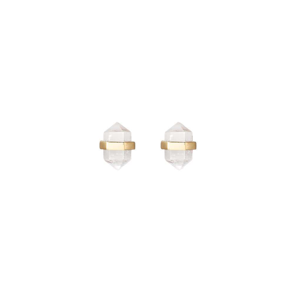 clear quartz studs 12K Gold Plated by Krystle Knight