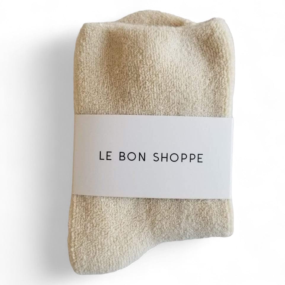 Cloud Terry Socks For Her in 7 Colours ECRU by Le Bon Shoppe