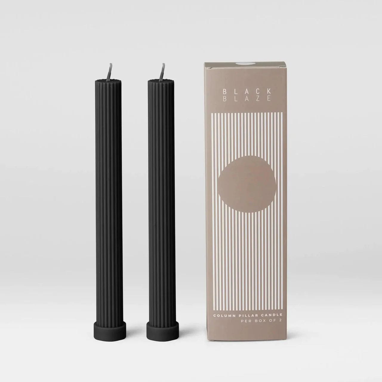 Column Pillar Candle Duo / Black by Black Blaze