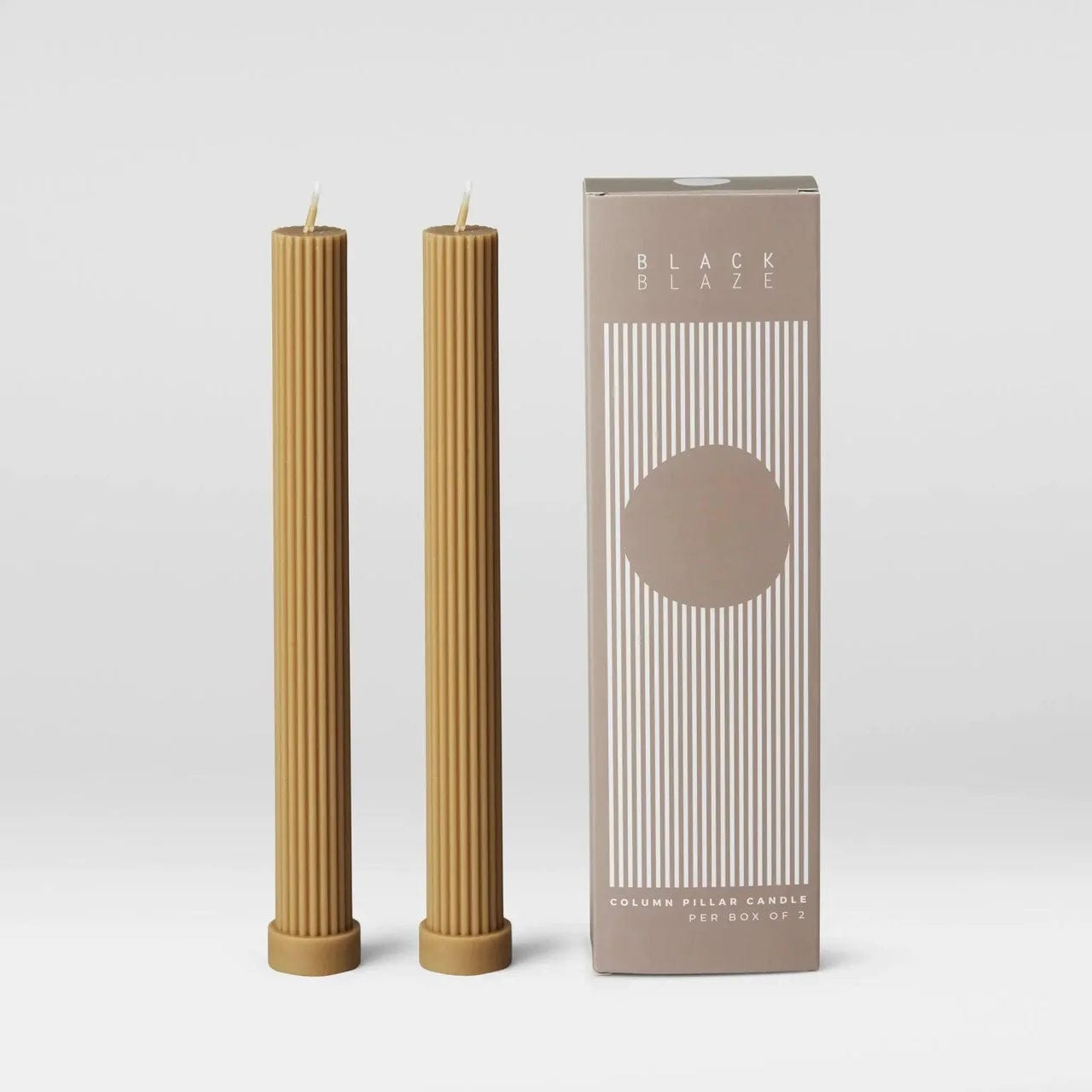 Column Pillar Candle Duo / Honey by Black Blaze