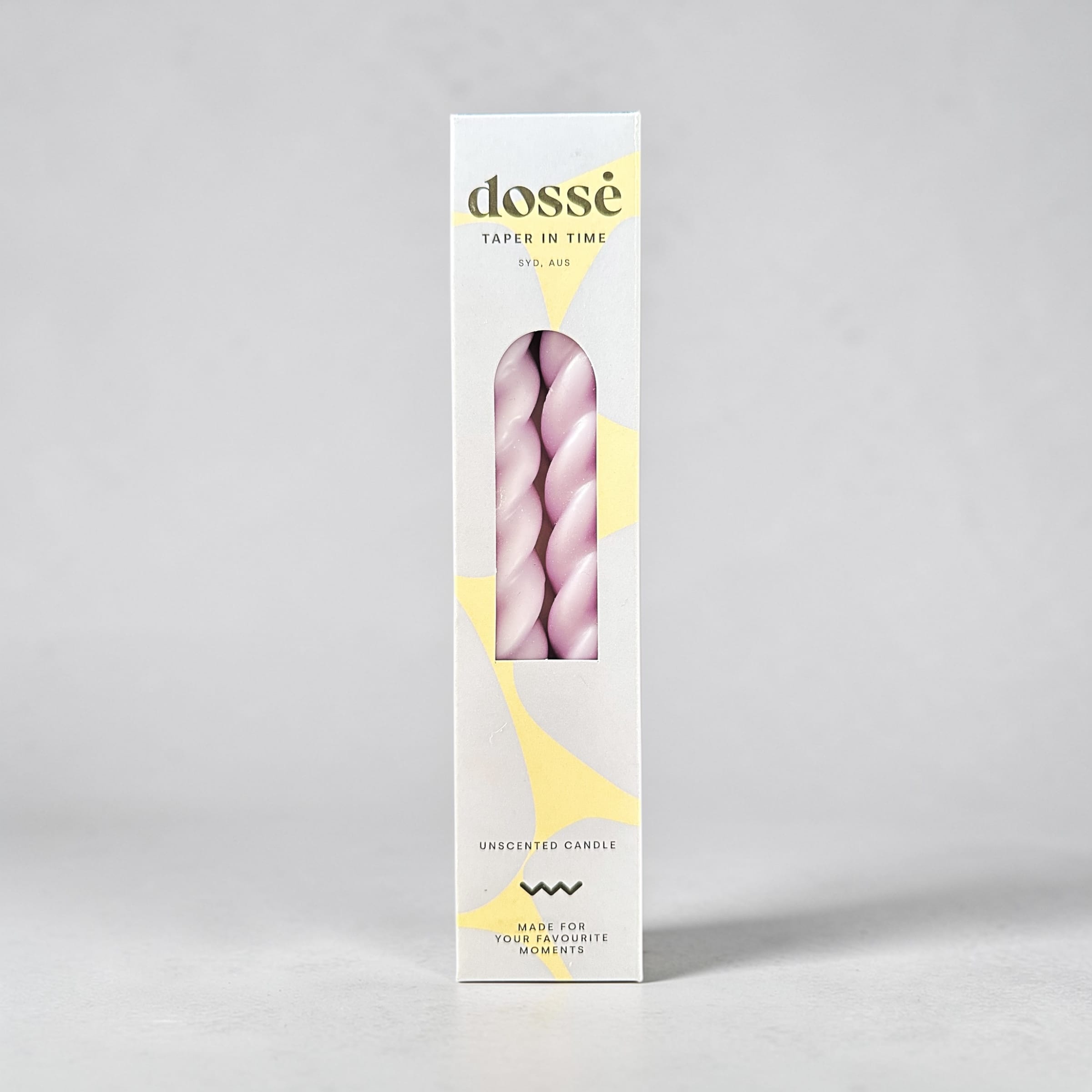 DOSSE Candle Duo - Decorative Taper Candles (3 Colours) Purple by Dossé