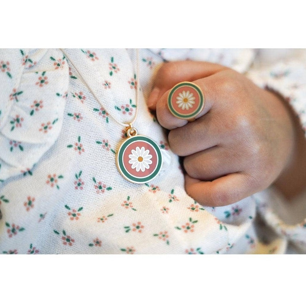 Enamel Rings-Kids set of 2 pairs - Flower: One-size by GRECH & CO.