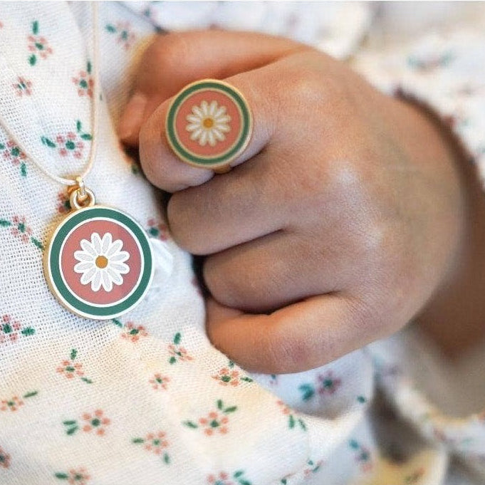 Enamel Rings-Kids set of 2 pairs - Flower: One-size by GRECH & CO.