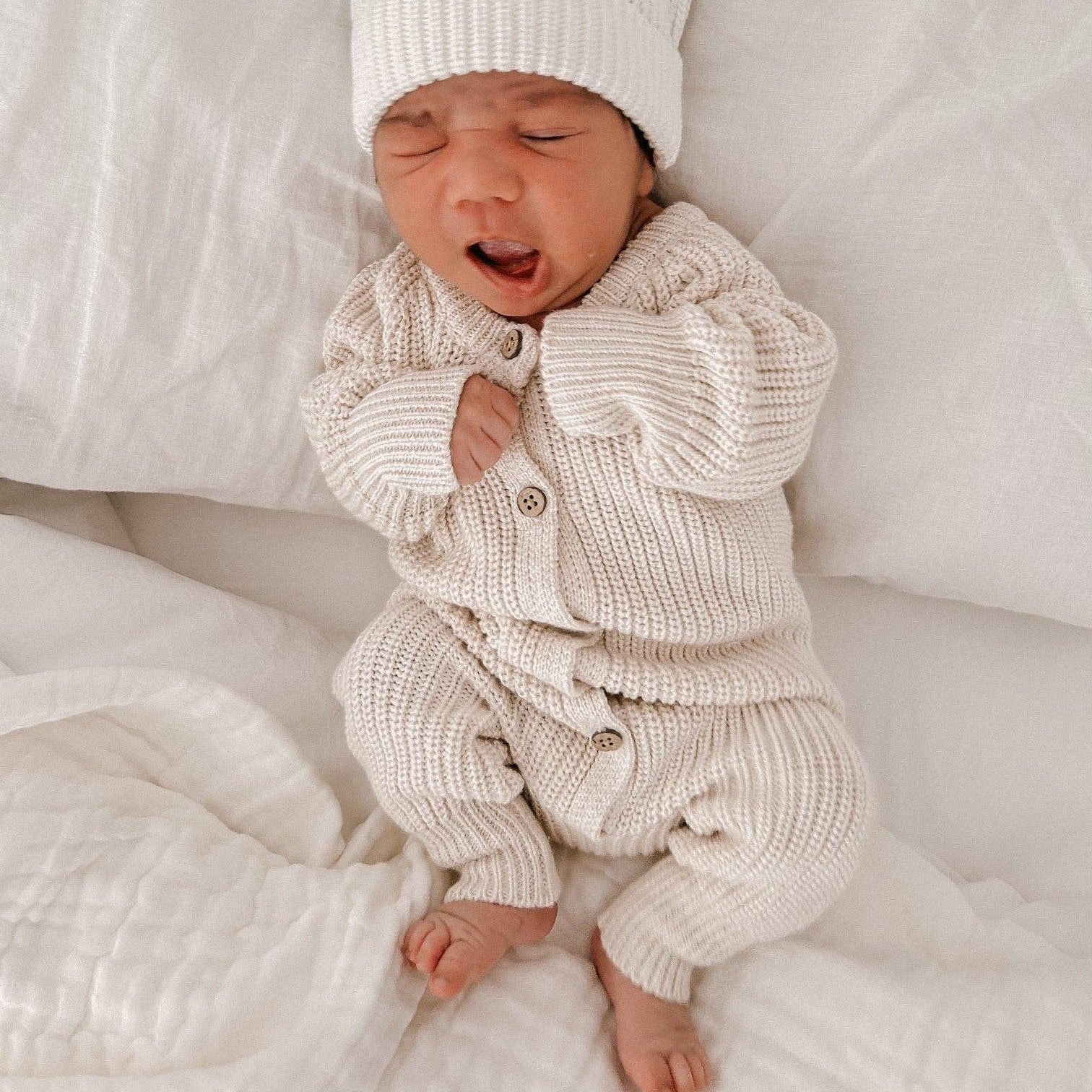 EVERYDAY RIBBED ROMPER | LIGHT BEIGE NEWBORN by Petite + Co