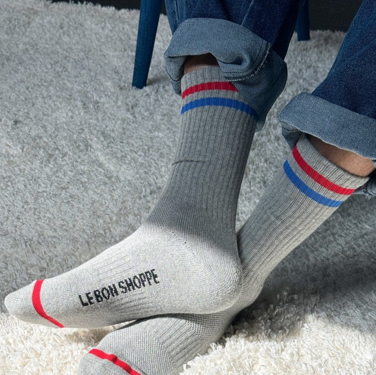 Extended Boyfriend Socks Unisex in 8 Colours by Le Bon Shoppe