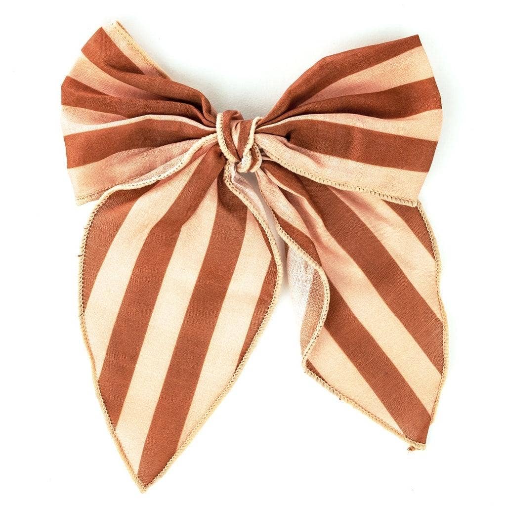 Fable Bow-Large Size - Stripes Sunset + Tierra: One-size by GRECH & CO.