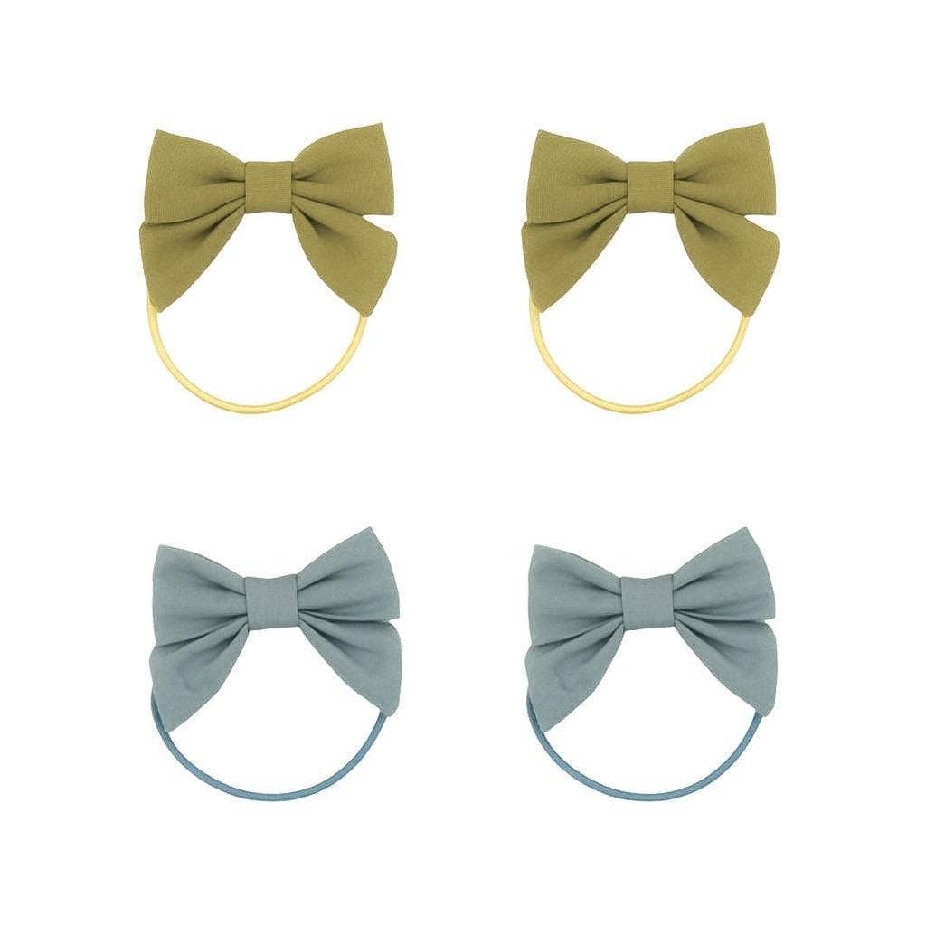 Fable Bow | Ponies - Chartreuse + Sky Blue | Set of 4: One-size by GRECH & CO.