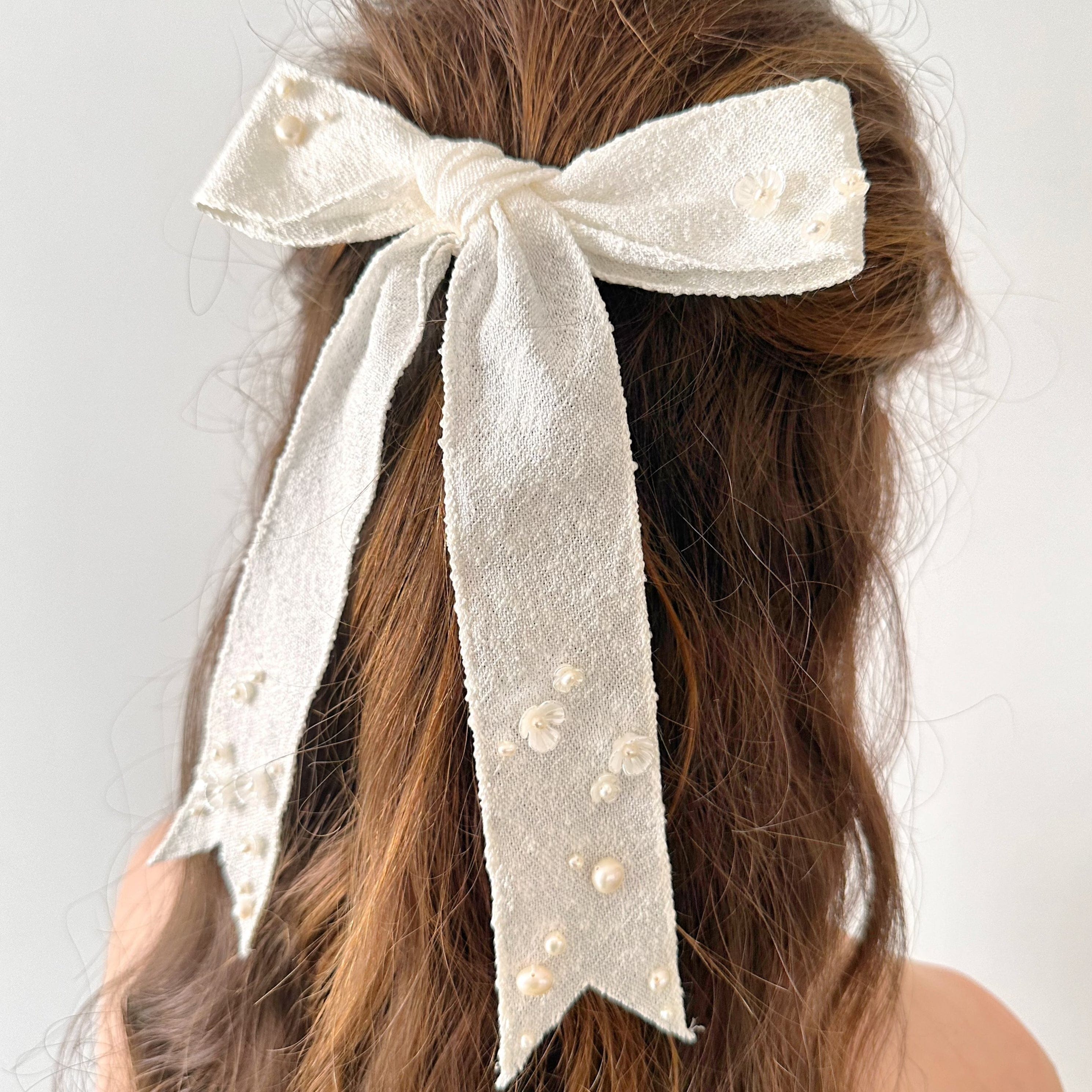 French Garden Hair Bow Barrette by Bespoke Bridal