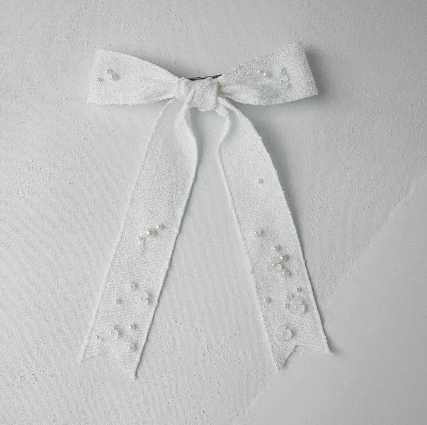 French Garden Hair Bow Barrette by Bespoke Bridal