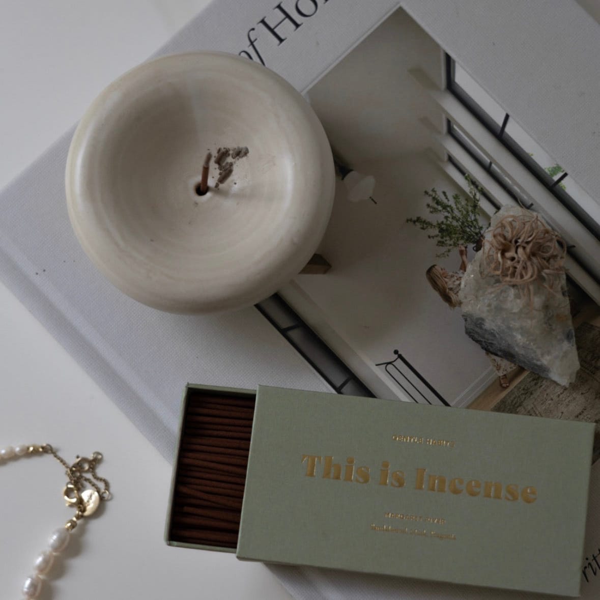 Gentle Habits The Vessel Incense Holder - Cream Ceramic by Gentle Habits