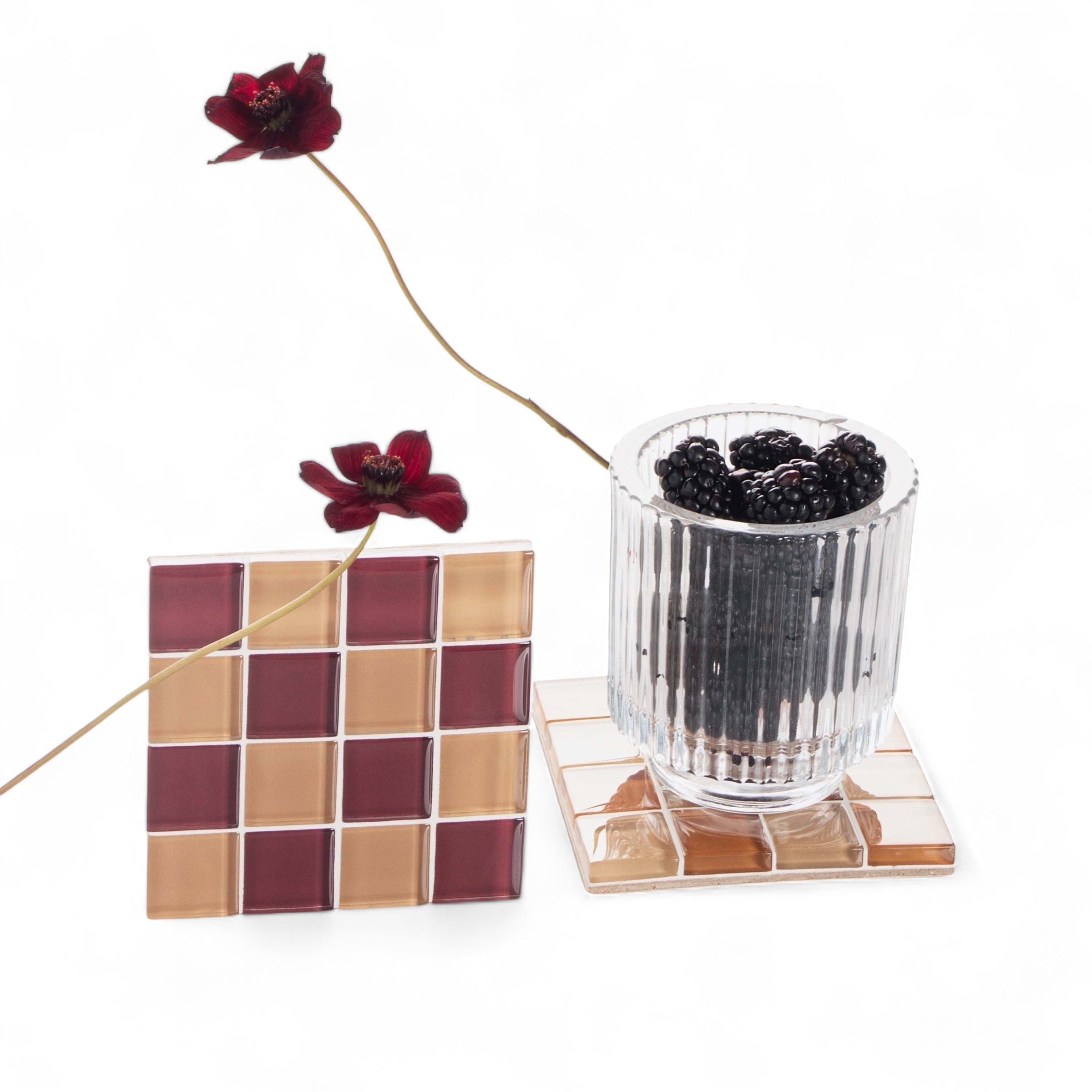 Glass Tile Coaster  - Aged Wine by Subtle Art Studios