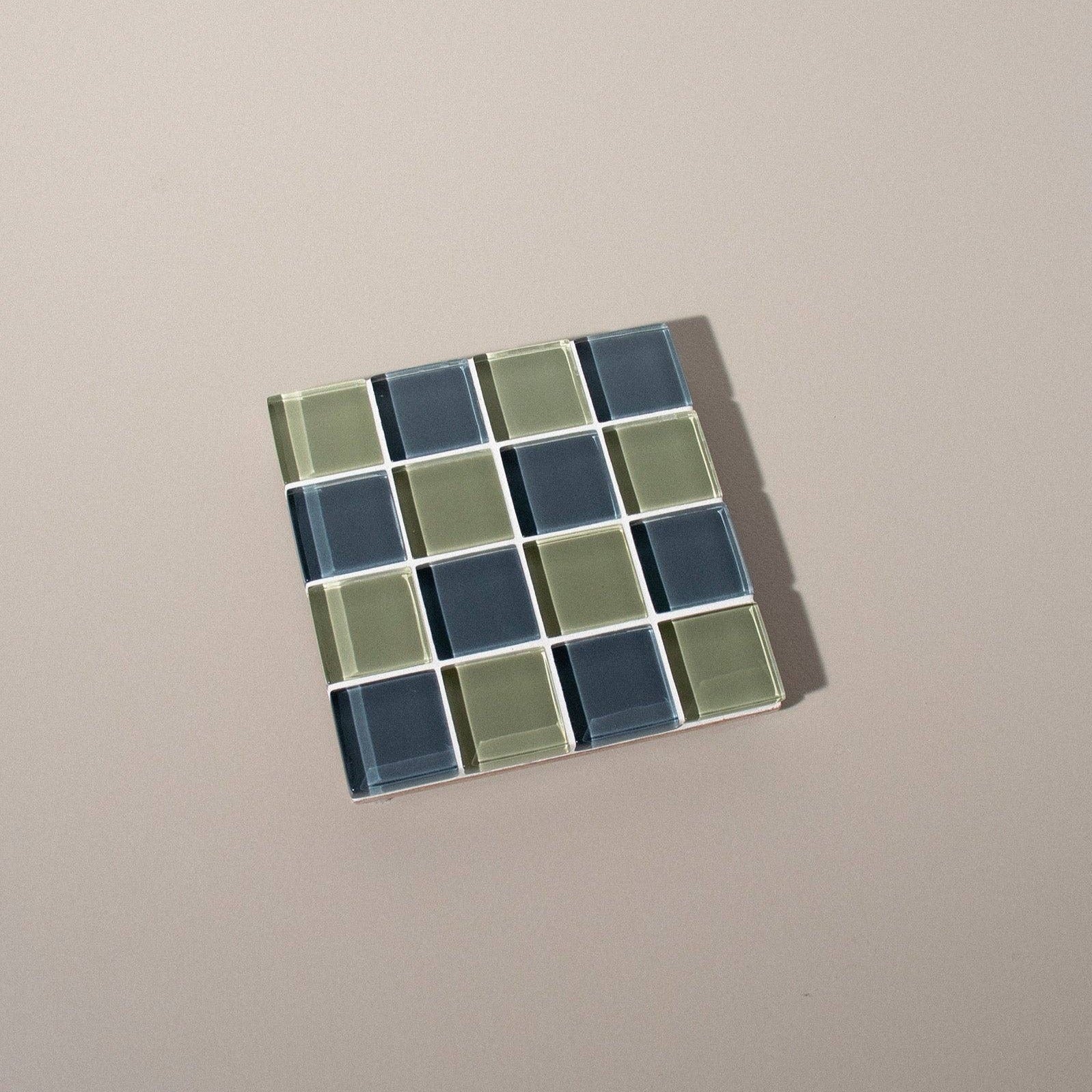GLASS TILE COASTER - Dusted Moss: Single by Subtle Art Studios