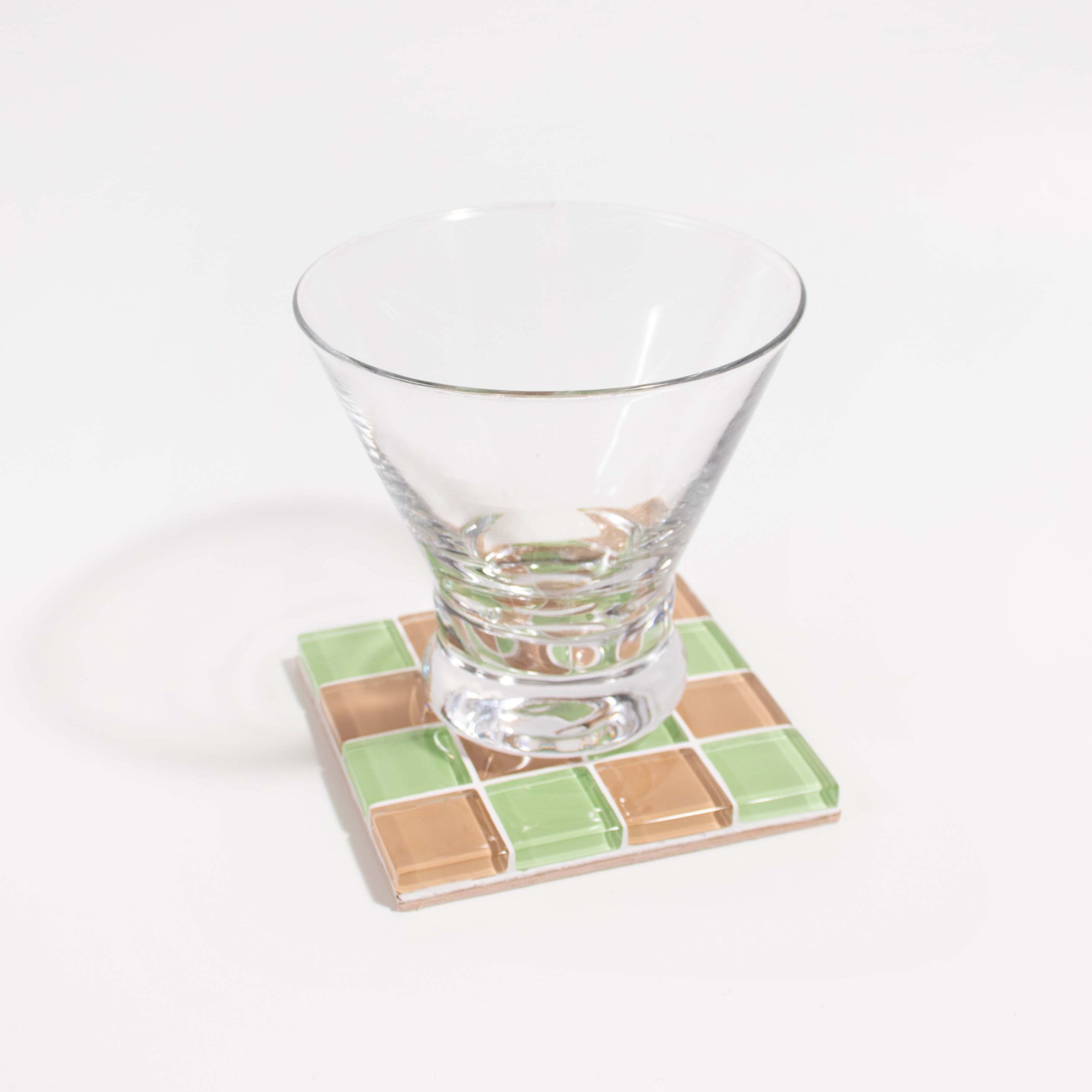 GLASS TILE COASTER - Earthy Green by Subtle Art Studios