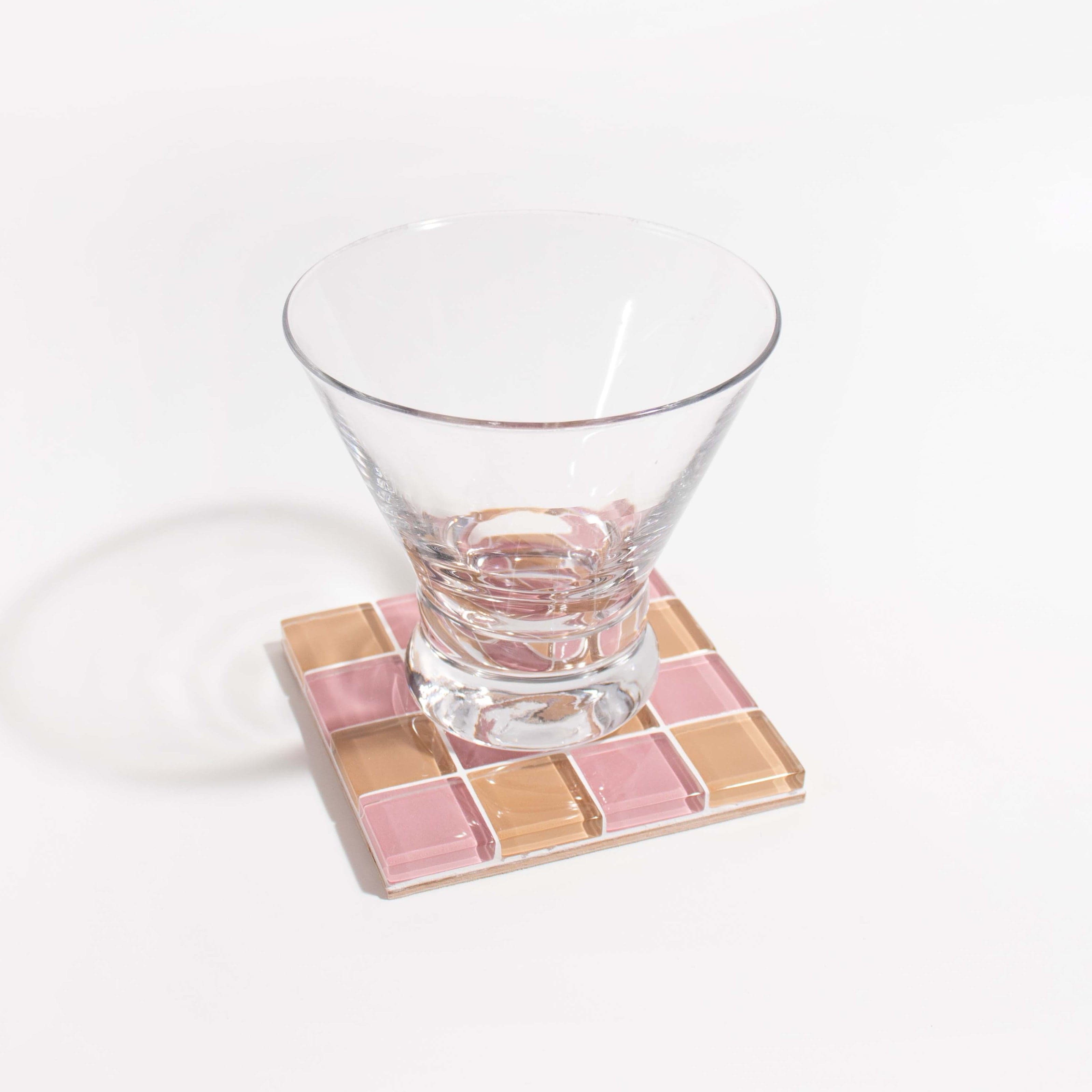 Glass Tile Coaster - Earthy Pink by Subtle Art Studios