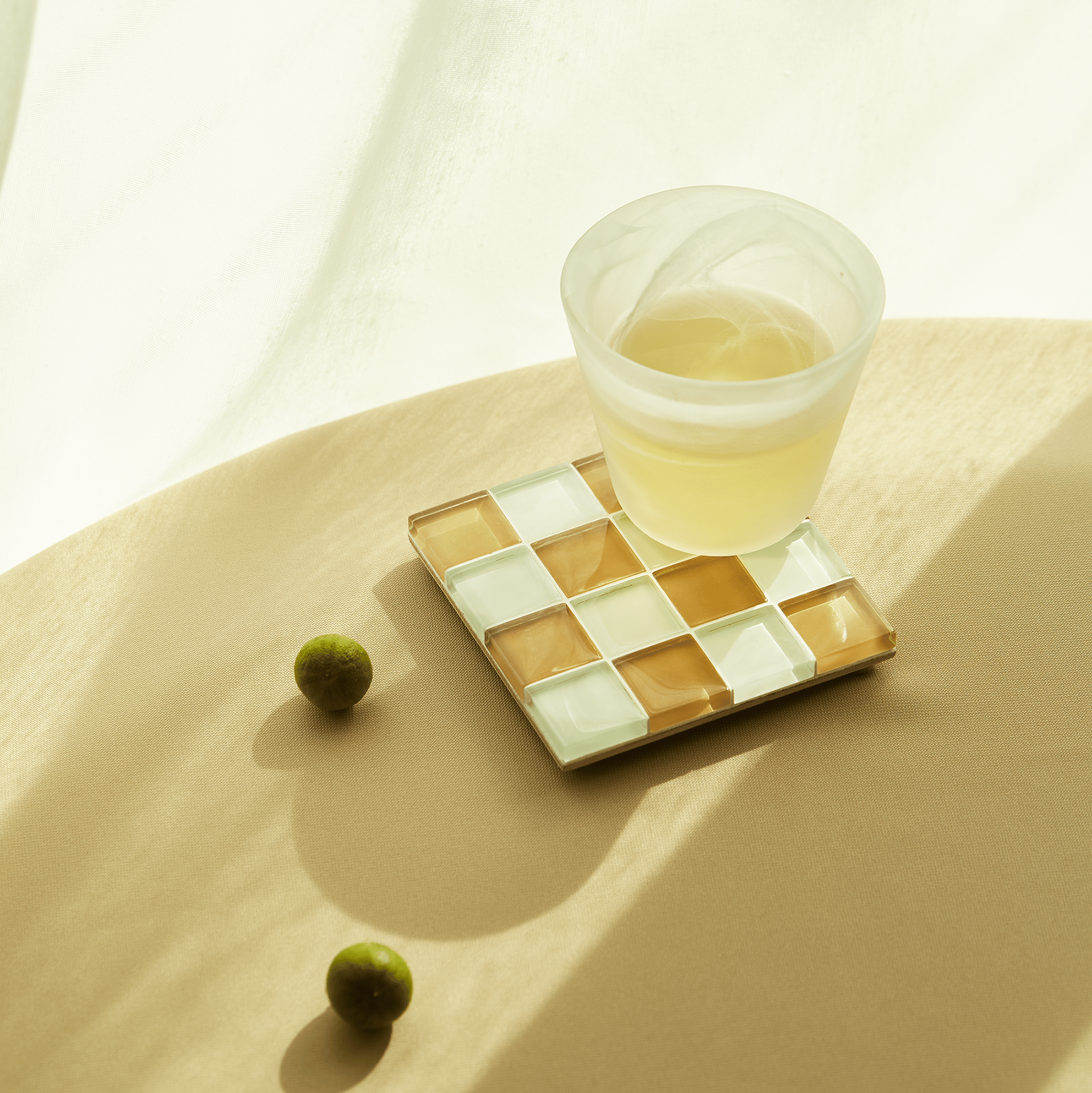GLASS TILE COASTER - Hazelnut Milk Chocolate by Subtle Art Studios