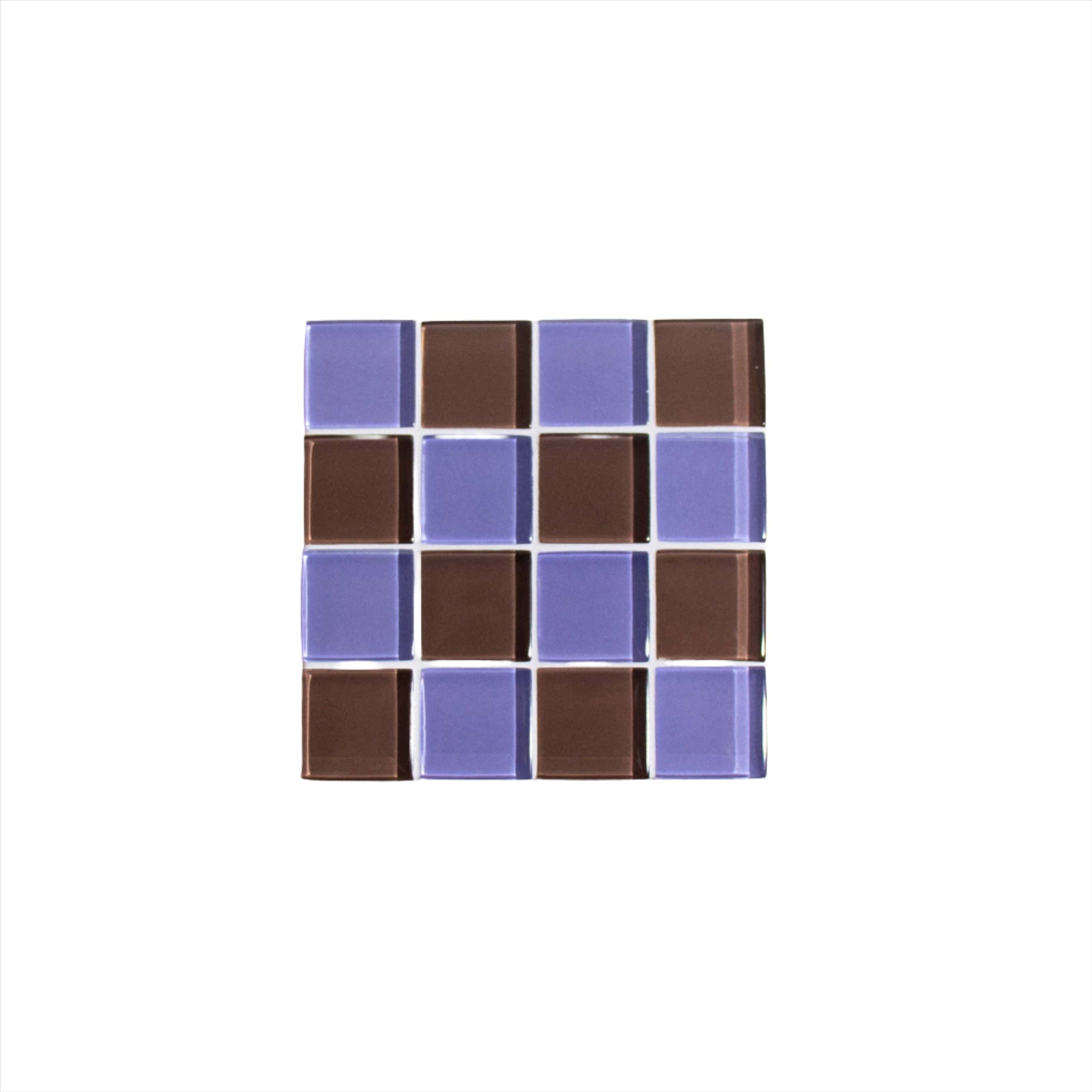 Glass Tile Coaster - Lavender Dark Chocolate by Subtle Art Studios