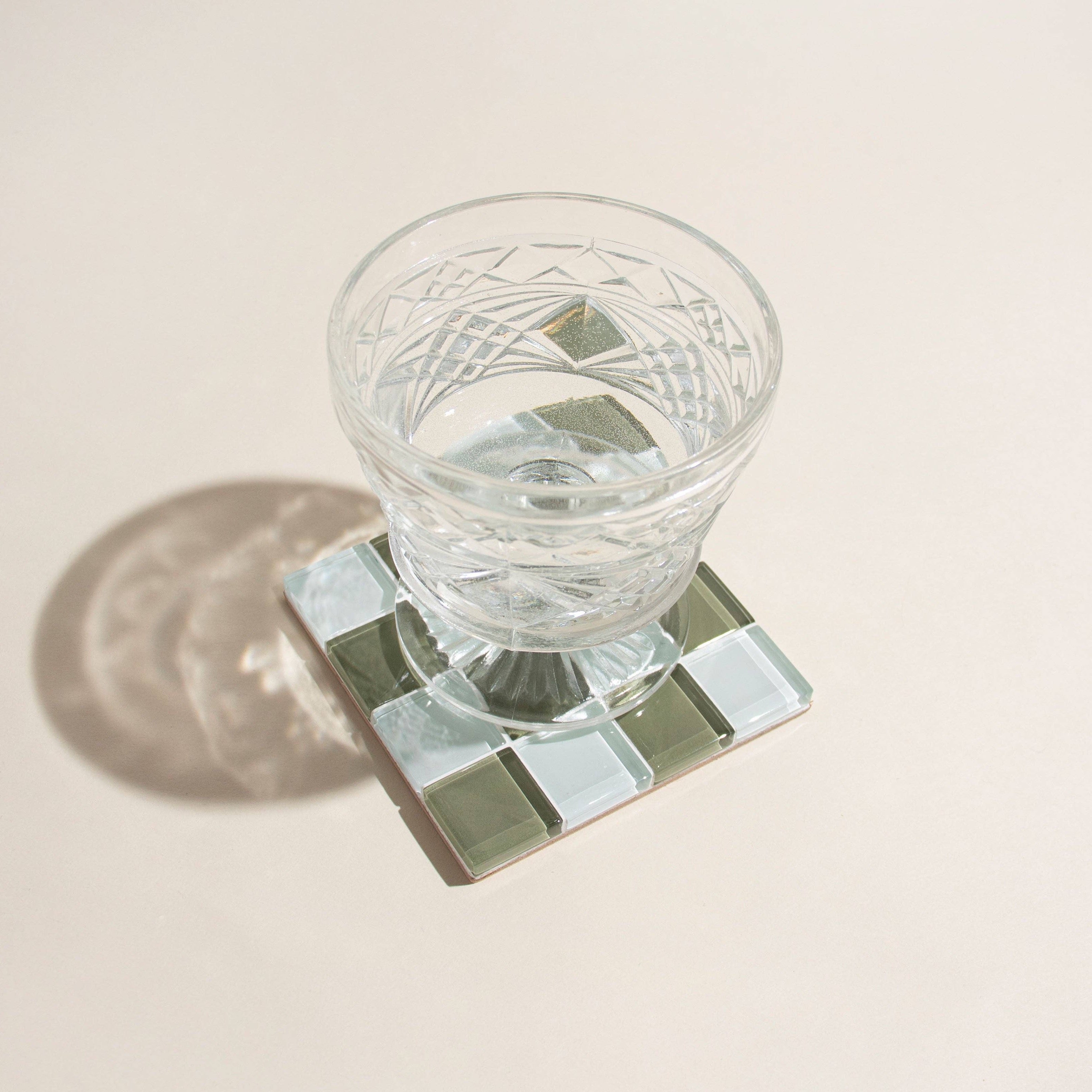 GLASS TILE COASTER - Matcha Milk Chocolate by Subtle Art Studios
