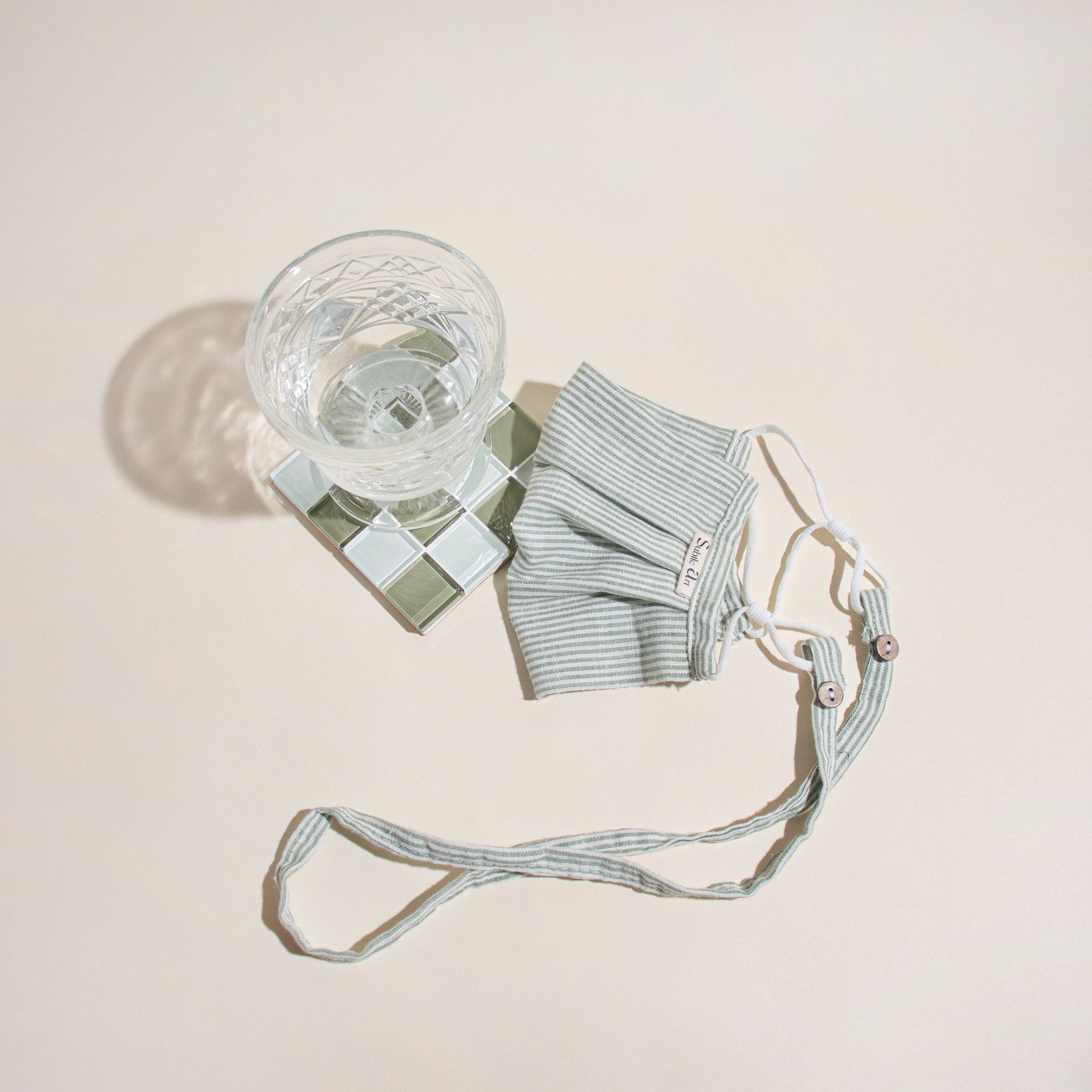GLASS TILE COASTER - Matcha Milk Chocolate by Subtle Art Studios