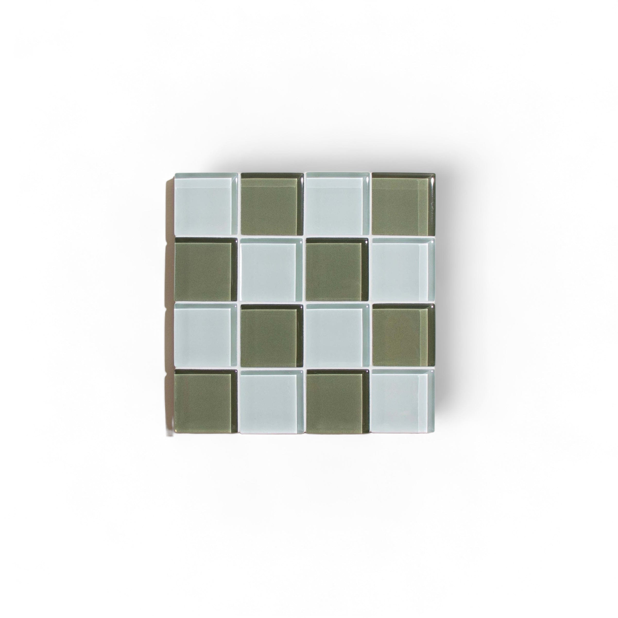 Glass Tile Coaster - Matcha Milk Chocolate by Subtle Art Studios