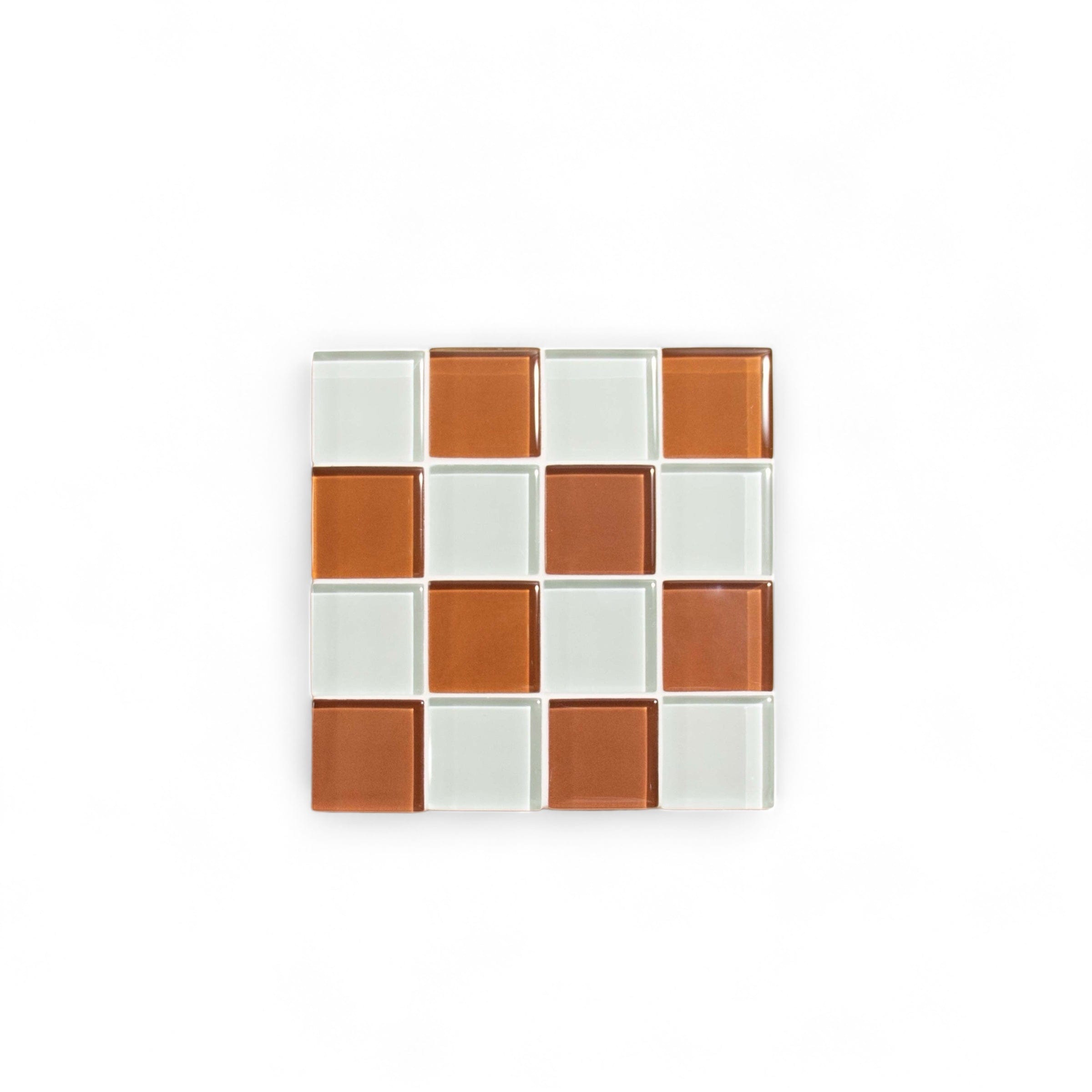 Glass Tile Coaster - Orange Peel Milk Chocolate by Subtle Art Studios