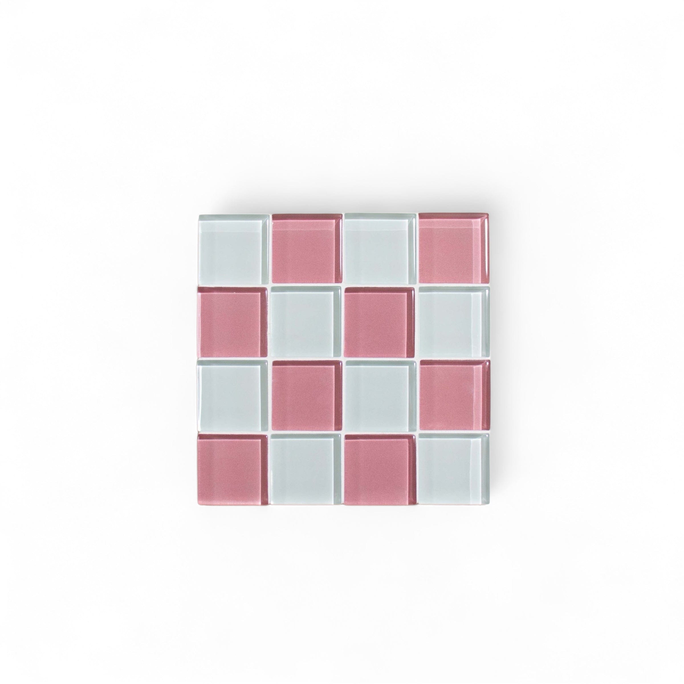 Glass Tile Coaster - Pink Himalayan Milk Chocolate by Subtle Art Studios
