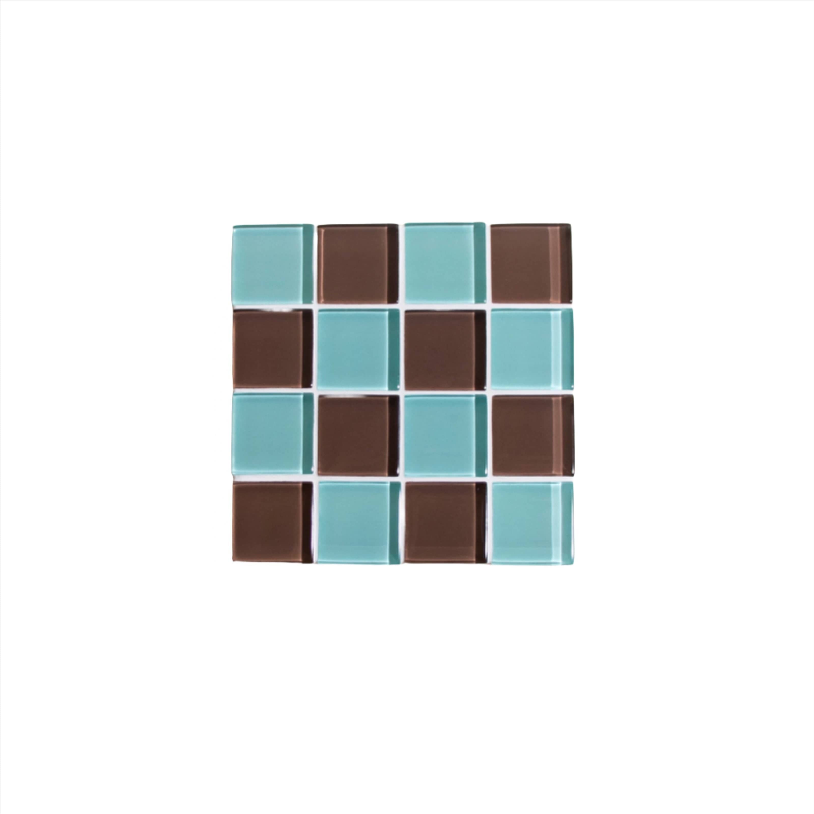 Glass Tile Coaster - Sea Salt Dark Chocolate by Subtle Art Studios