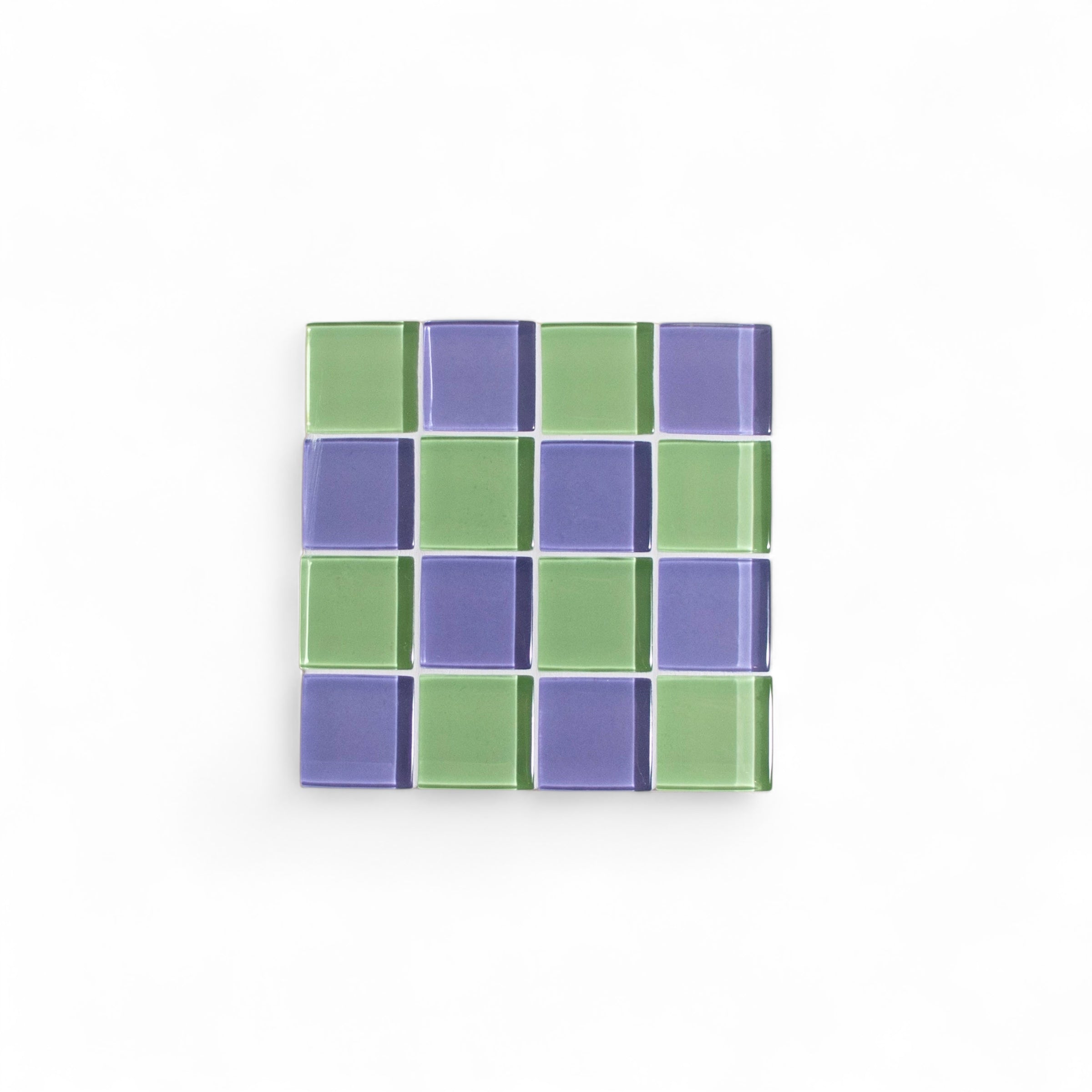 Glass Tile Coaster - Ube Matcha Latte by Subtle Art Studios