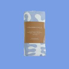 Golden Child Marine Dream Organic Cotton Baby Swaddle - Golden Blue by Golden Child